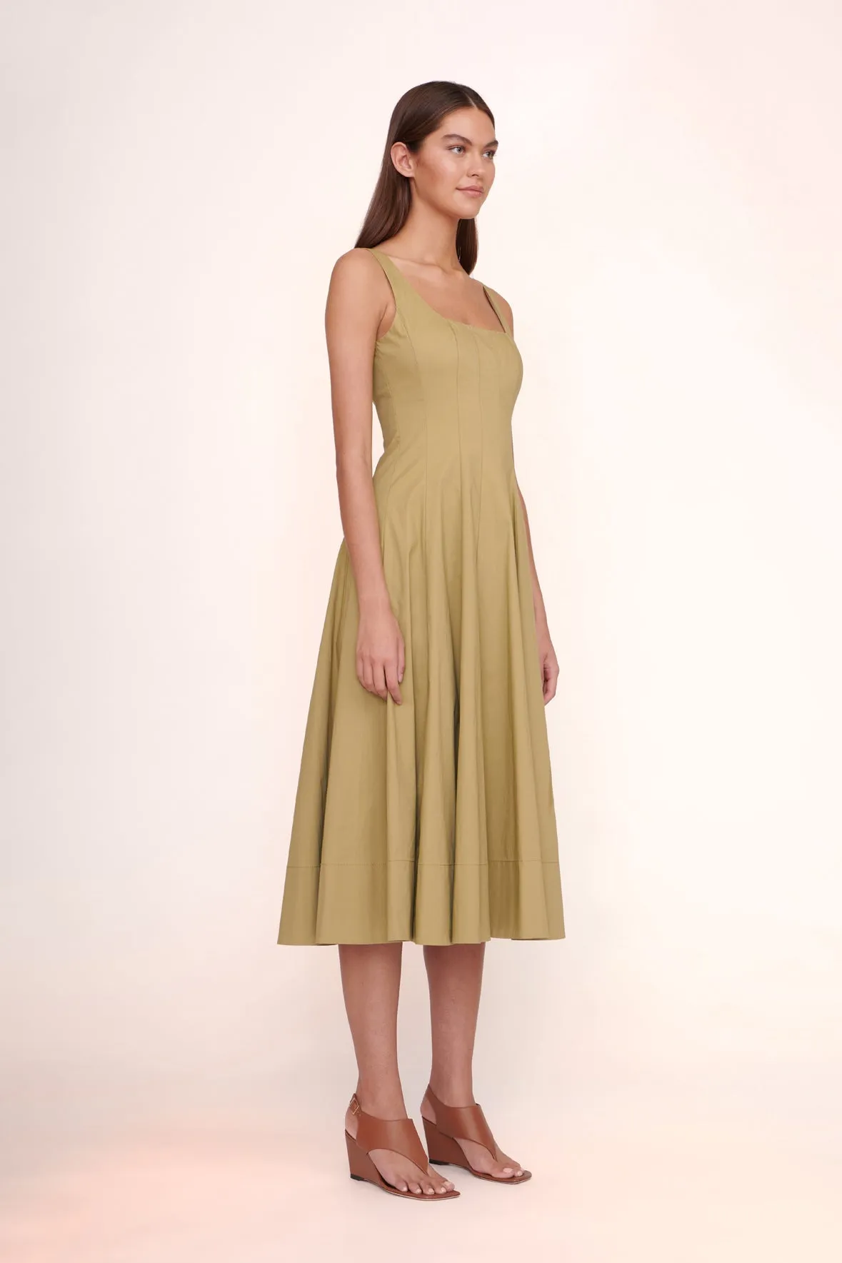 WELLS DRESS | KHAKI sold by STAUD product image thumbnail 3