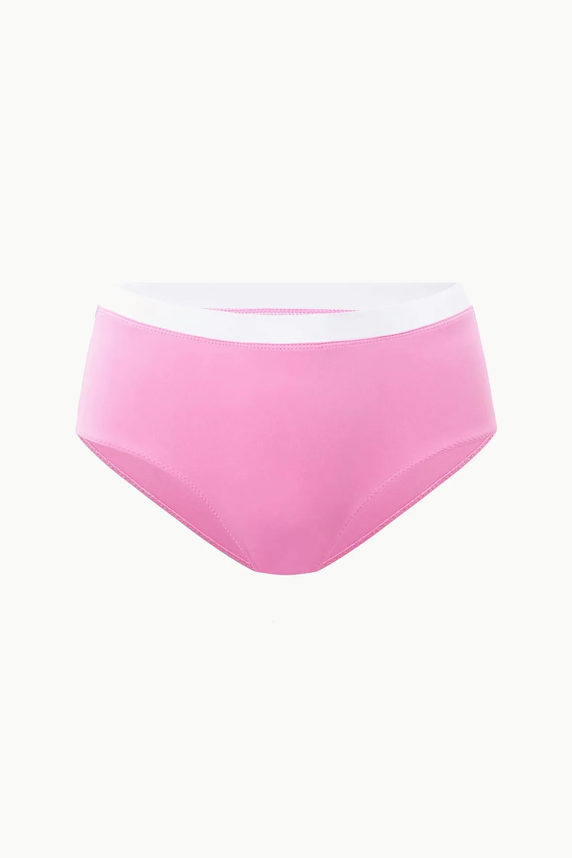 DEVON HIGH RISE BIKINI BOTTOM | CORAL PINK WHITE sold by STAUD product image thumbnail 5