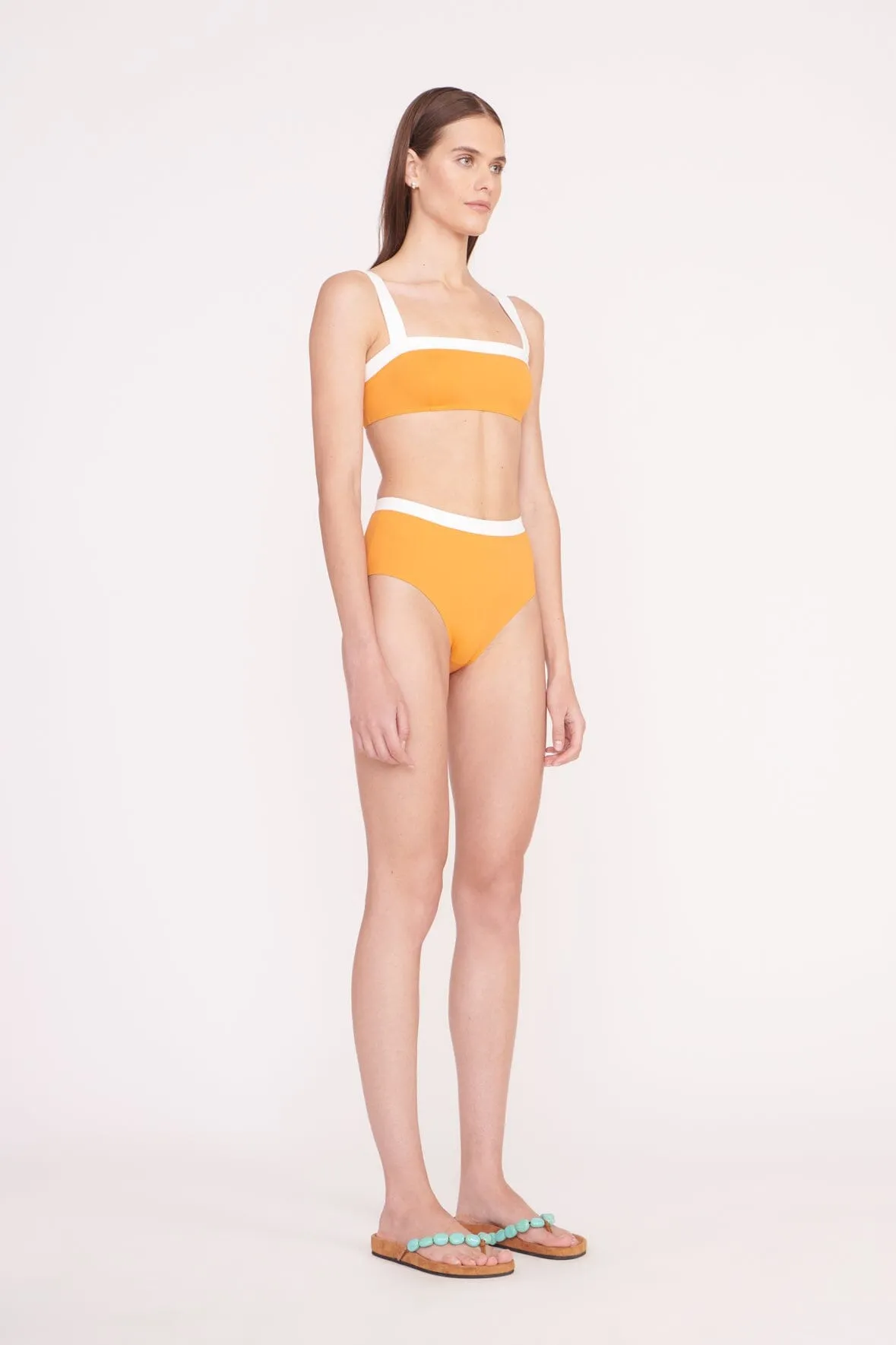 DEVON HIGH RISE BIKINI BOTTOM | NECTARINE WHITE sold by STAUD product image thumbnail 3