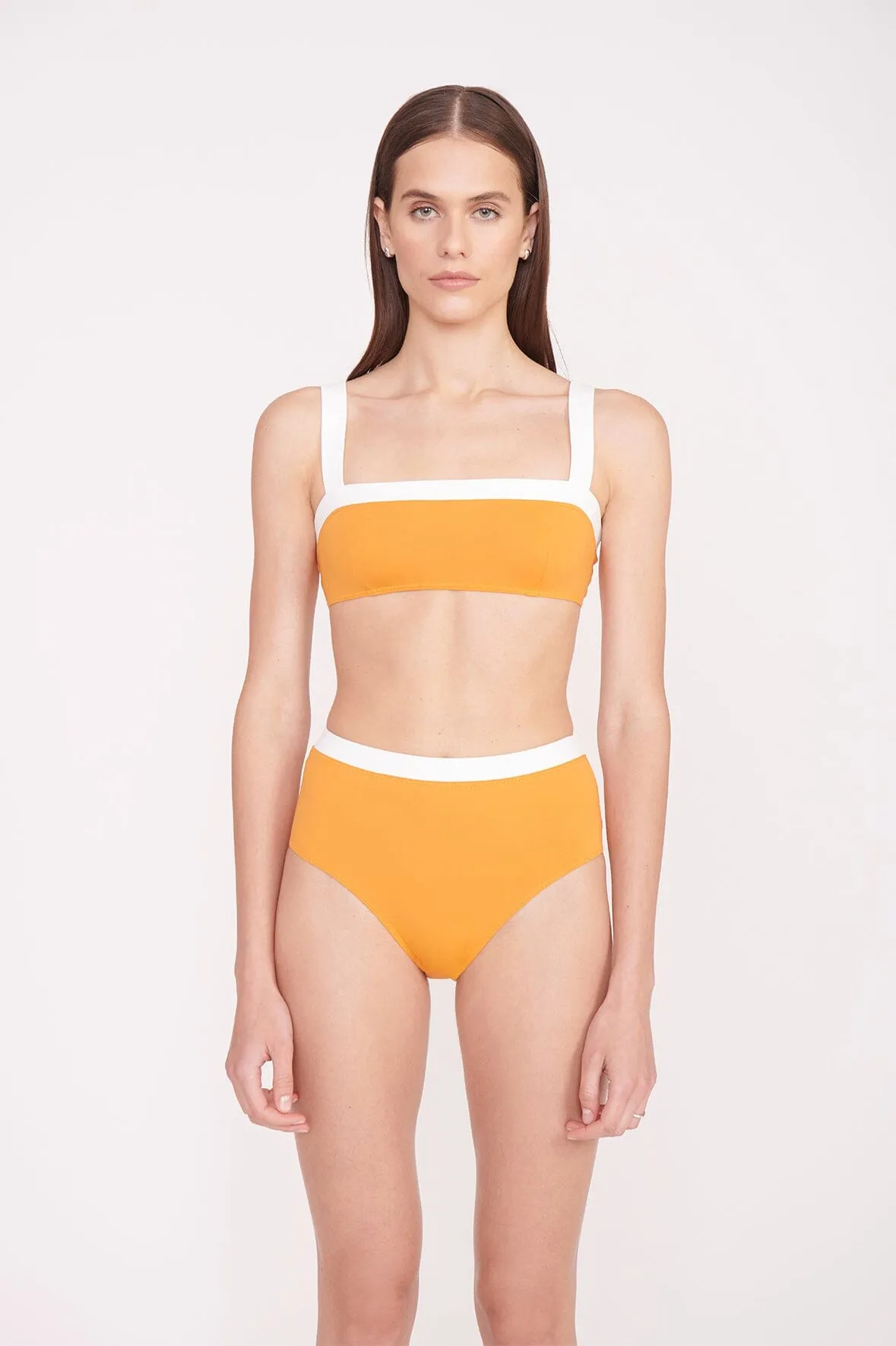 DEVON HIGH RISE BIKINI BOTTOM | NECTARINE WHITE sold by STAUD
