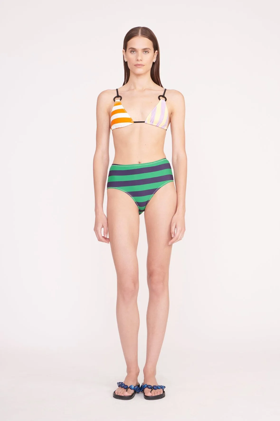 DEVON HIGH RISE BIKINI BOTTOM | CABANA STRIPE MULTI sold by STAUD product image thumbnail 2