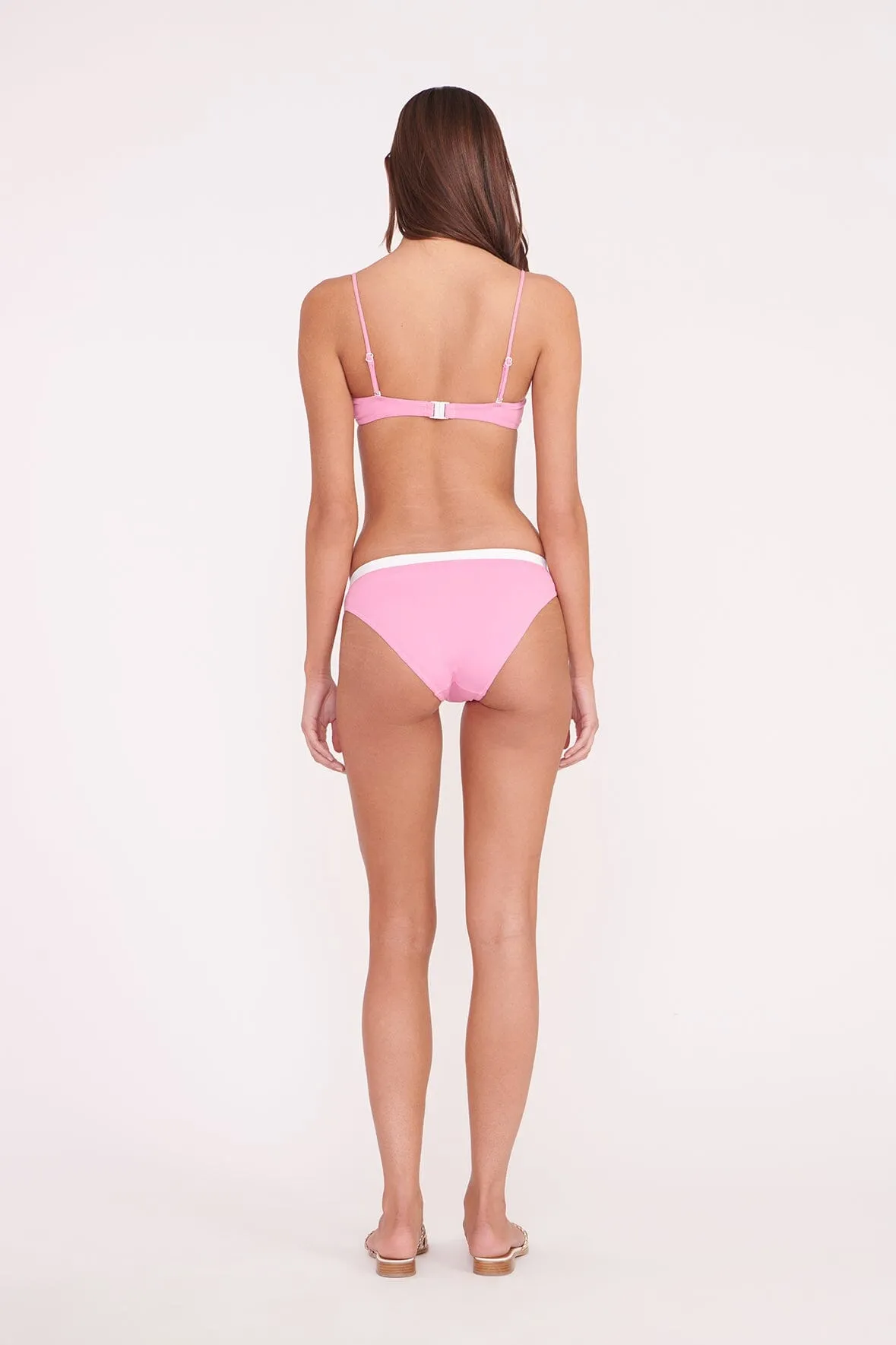 GEMMA BIKINI BOTTOM | CORAL PINK WHITE sold by STAUD product image thumbnail 4