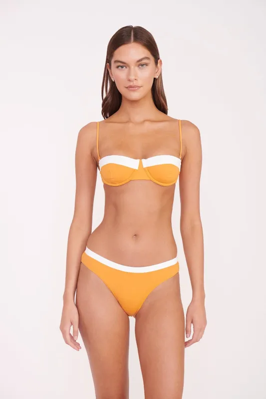 JO BALCONETTE BIKINI TOP | NECTARINE WHITE sold by STAUD