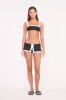 PENNY SWIM SKIRT | BLACK WHITE sold by STAUD