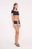 PENNY SWIM SKIRT | BLACK WHITE sold by STAUD