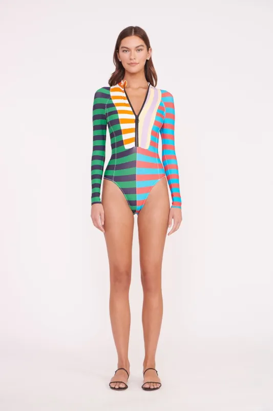 AMALIA RASH GUARD | CABANA STRIPE MULTI sold by STAUD