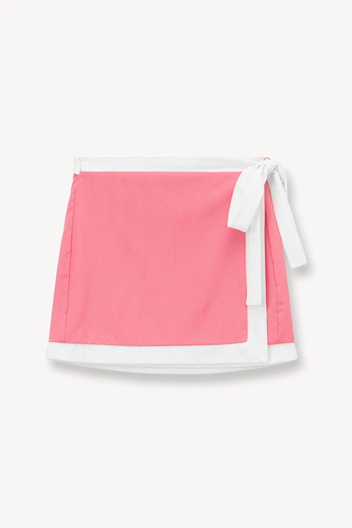 GRETCHEN COVERUP WRAP SKIRT | CORAL PINK WHITE sold by STAUD product image thumbnail 5