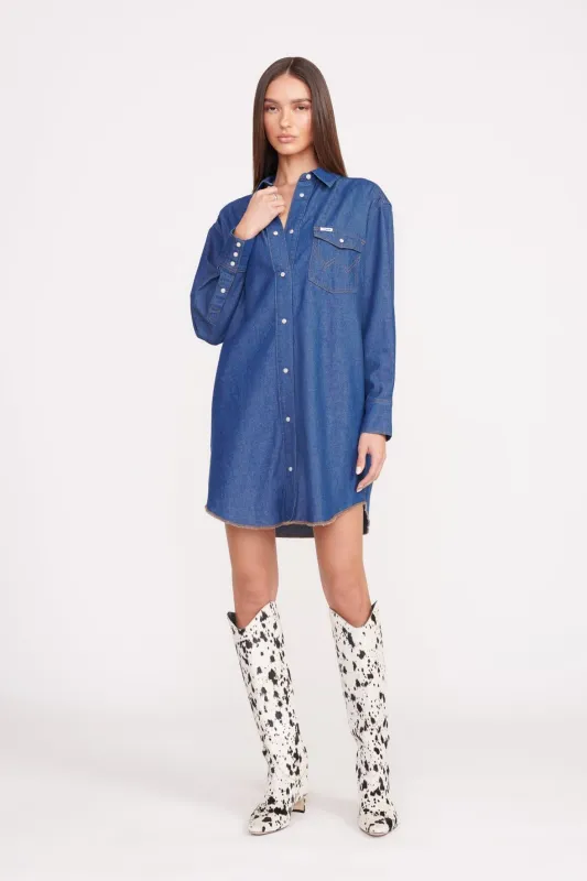 STAUD + WRANGLER THE OVERSIZED WESTERN | DARK RINSE sold by STAUD
