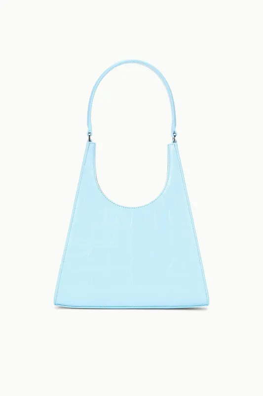 REY BAG | TILE BLUE FAUX CROC sold by STAUD