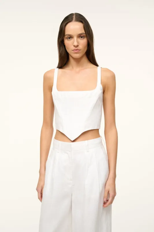 VAGA CORSET | WHITE sold by STAUD