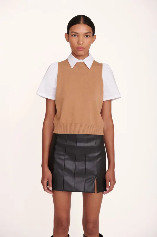 ARYA TOP | TAN WHITE sold by STAUD