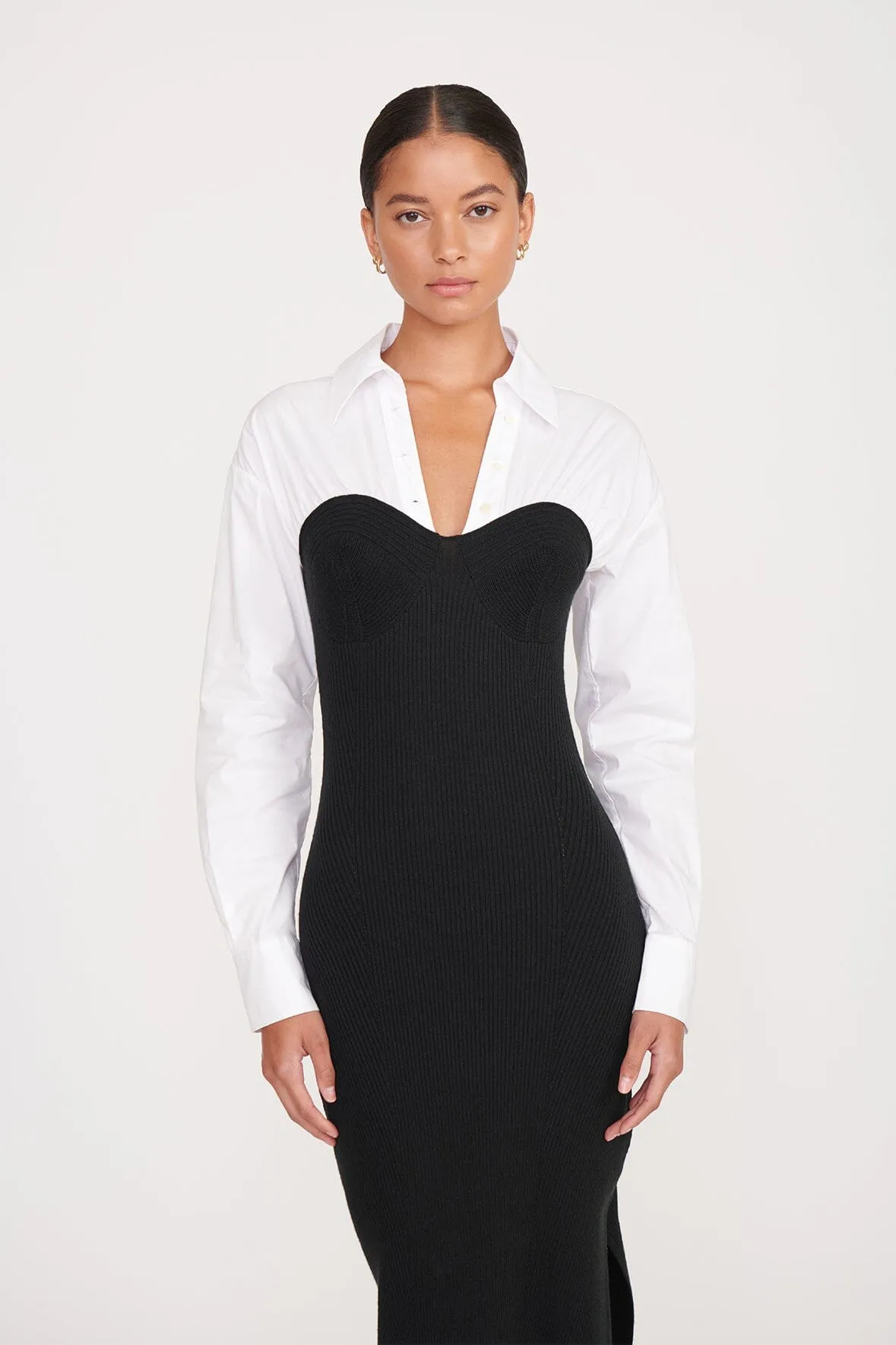 HAZEL DRESS | BLACK WHITE sold by STAUD product image thumbnail 2