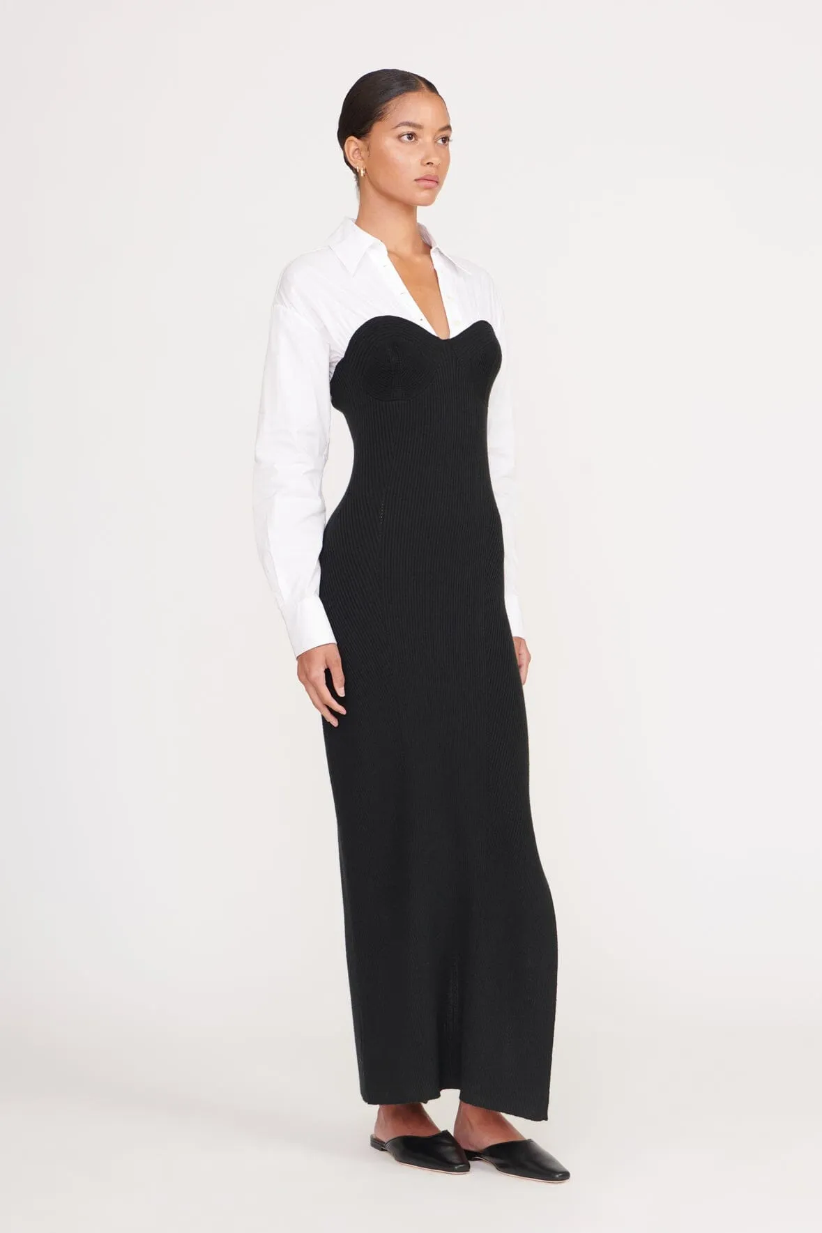 HAZEL DRESS | BLACK WHITE sold by STAUD product image thumbnail 4