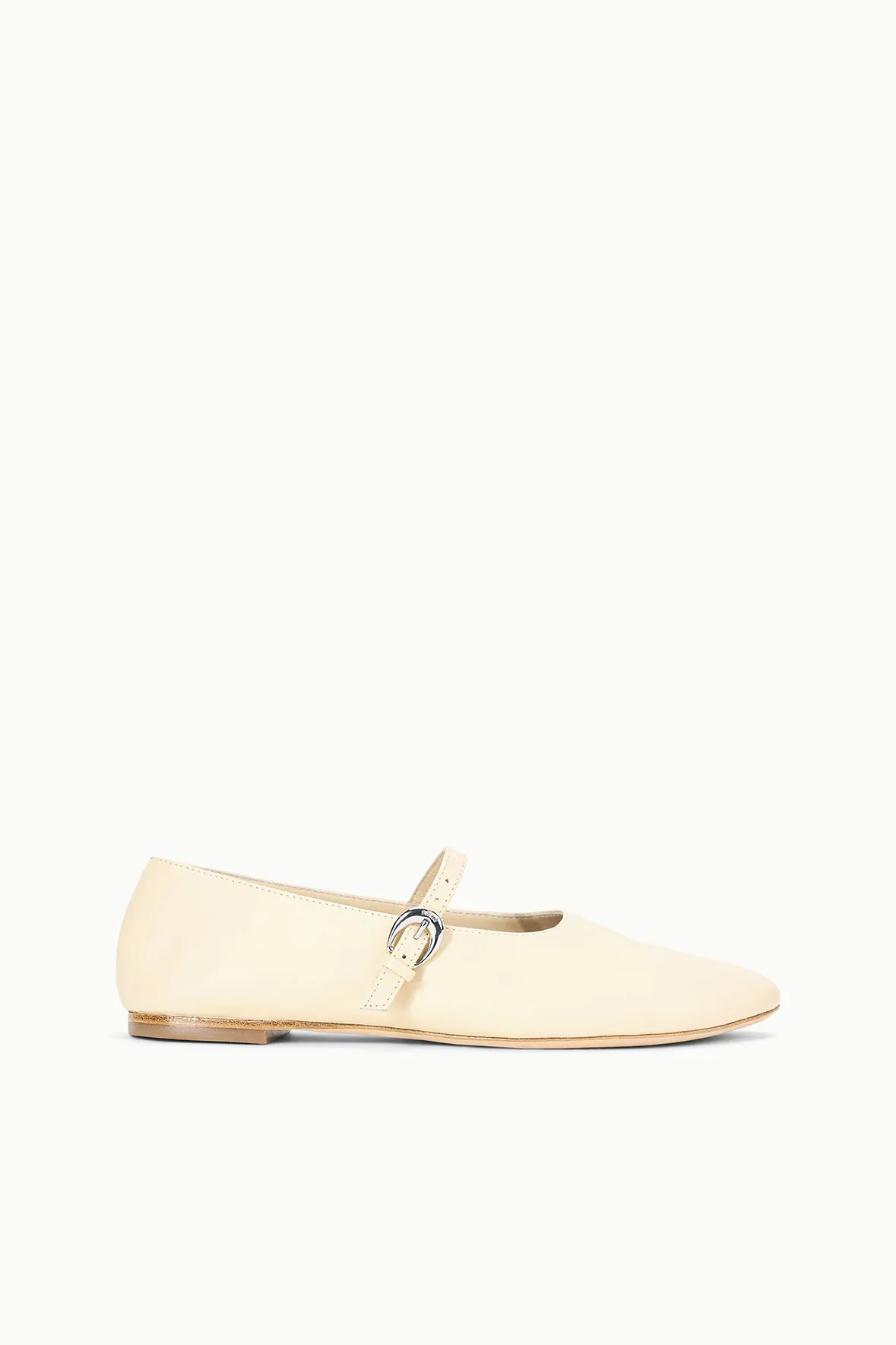 ALBA MARY JANE BALLET FLAT | CREAM sold by STAUD
