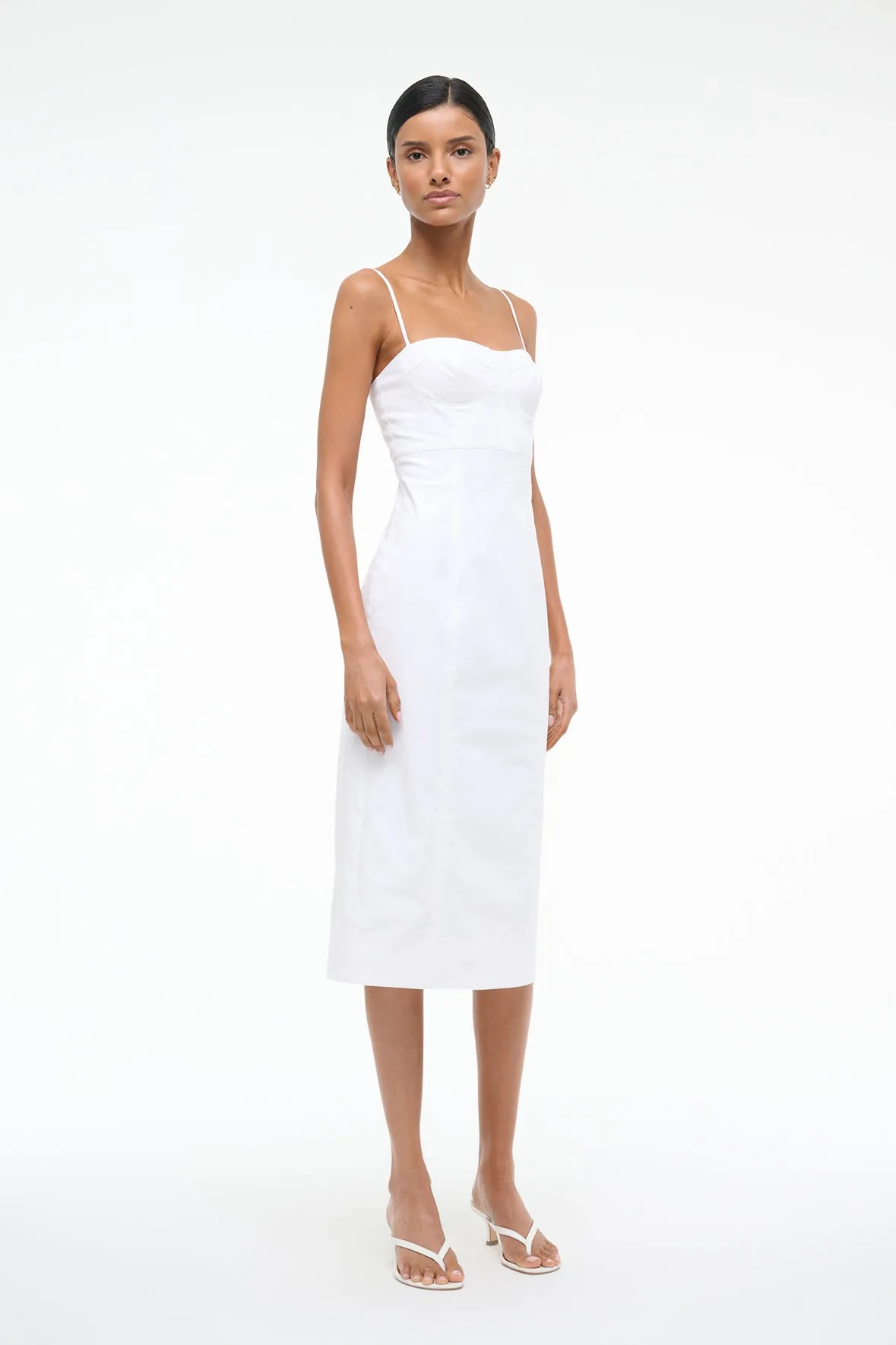 WHITNEY DRESS | WHITE sold by STAUD product image thumbnail 3