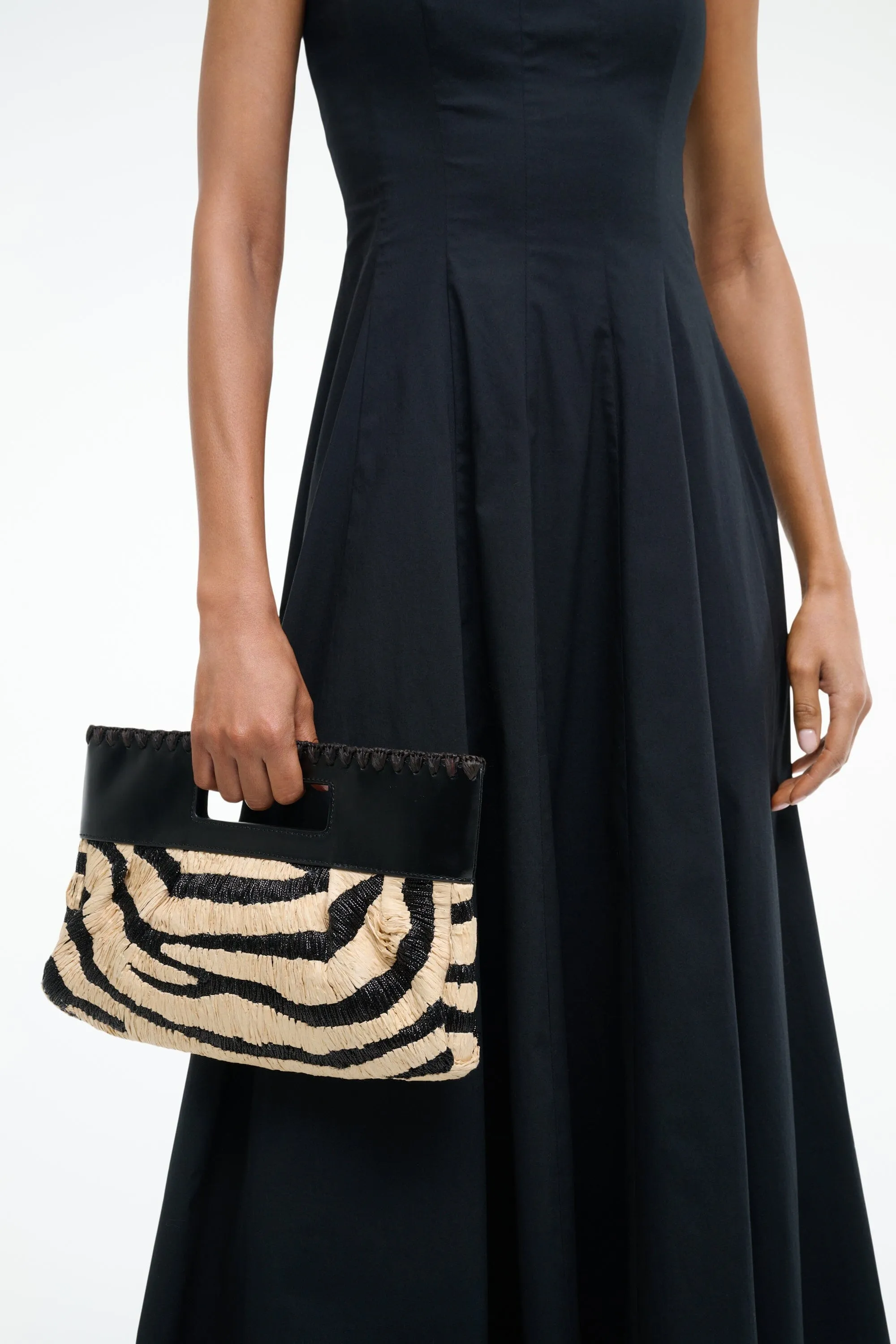 LENA CLUTCH | ZEBRA RAFFIA sold by STAUD product image thumbnail 4