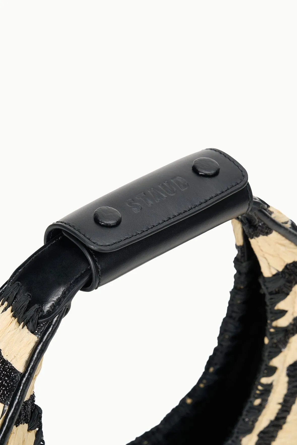 MOON RAFFIA BAG | ZEBRA RAFFIA sold by STAUD product image thumbnail 3