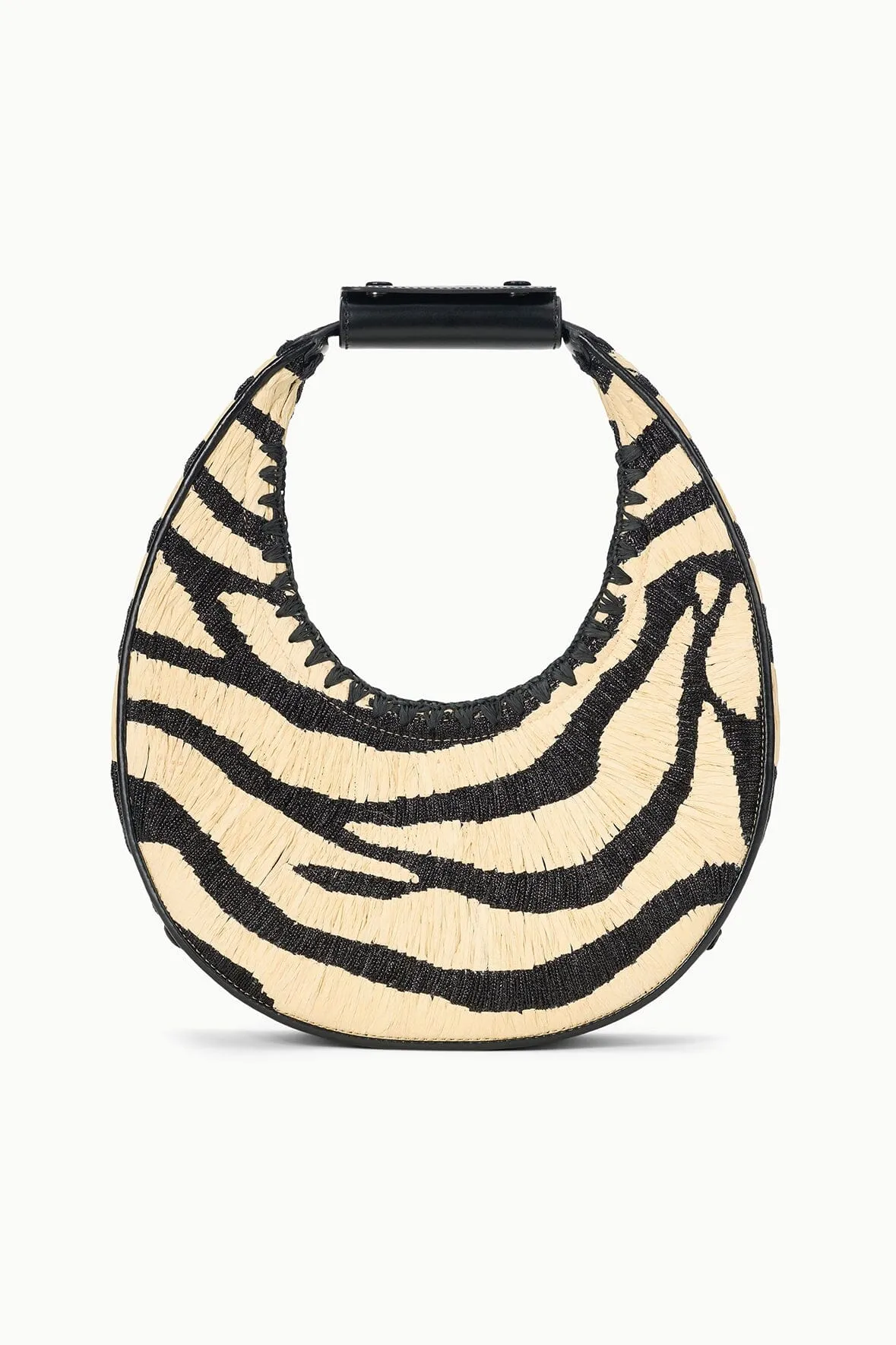 MOON RAFFIA BAG | ZEBRA RAFFIA sold by STAUD