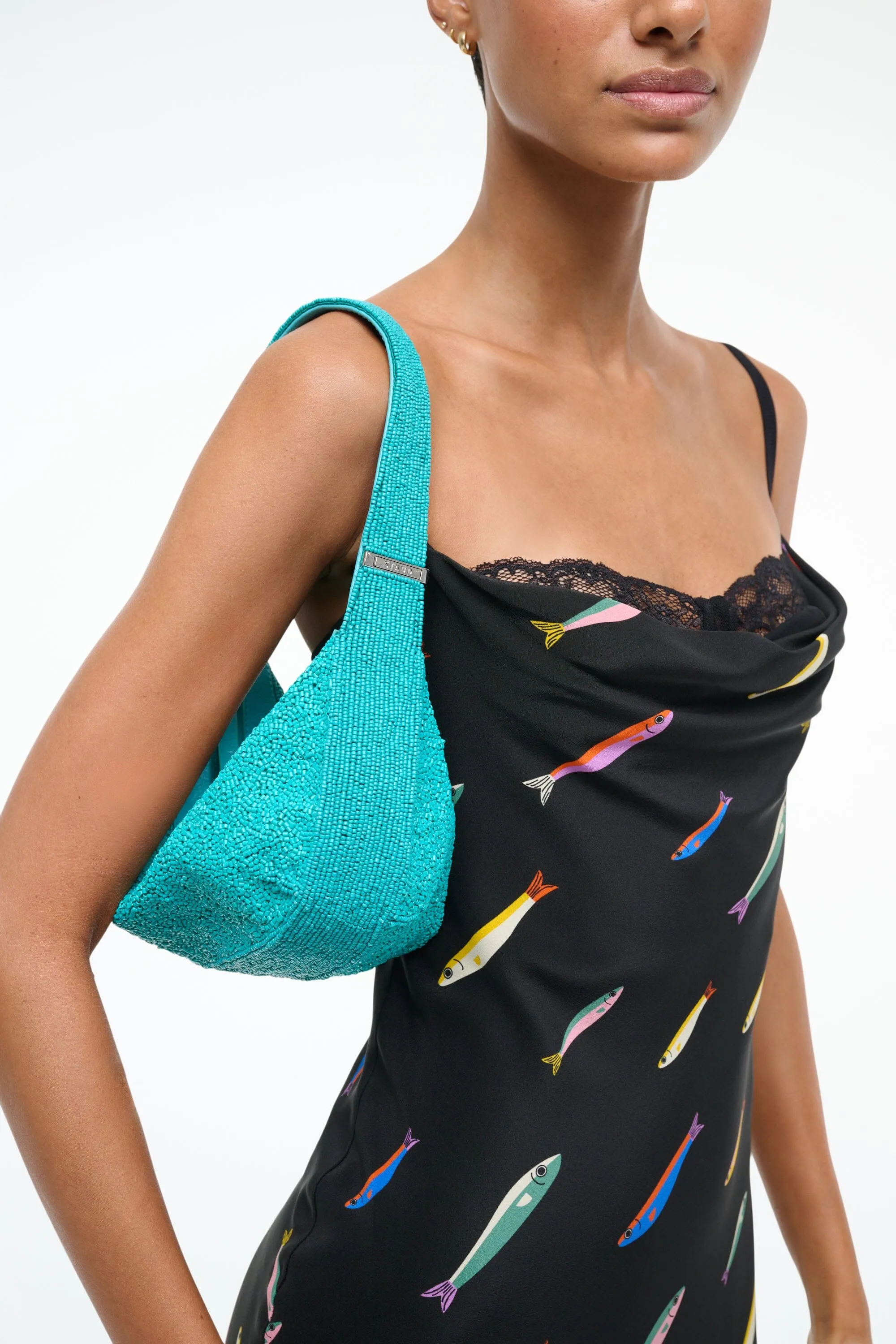 DEMY BEADED SHOULDER BAG | TEAL sold by STAUD product image thumbnail 2