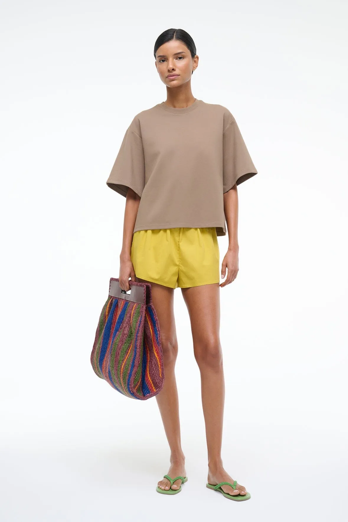 RUE TOTE BAG | JUNGLE STRIPE RAFFIA sold by STAUD product image thumbnail 2