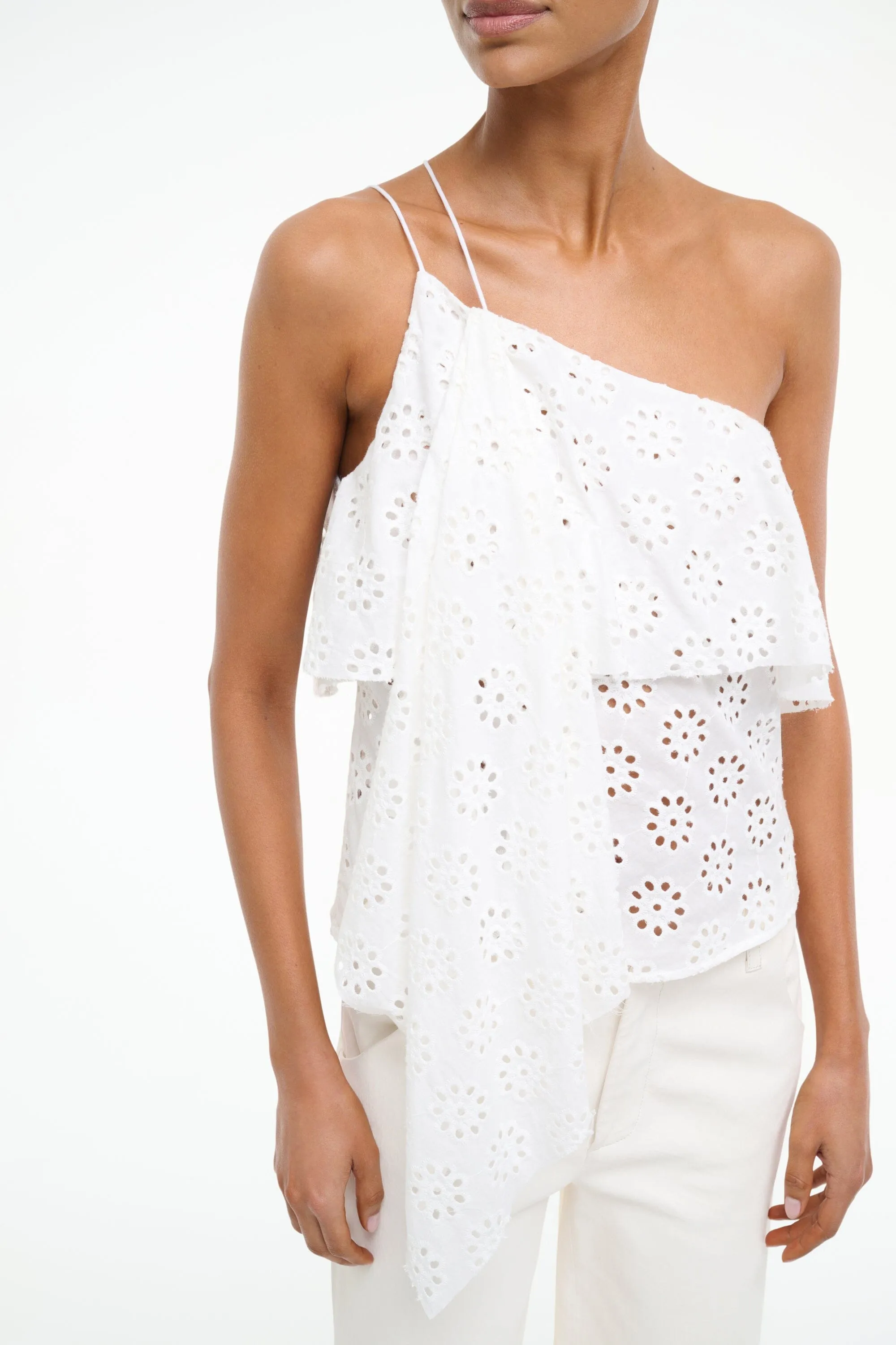 ISA TOP | WHITE EYELET sold by STAUD product image thumbnail 4
