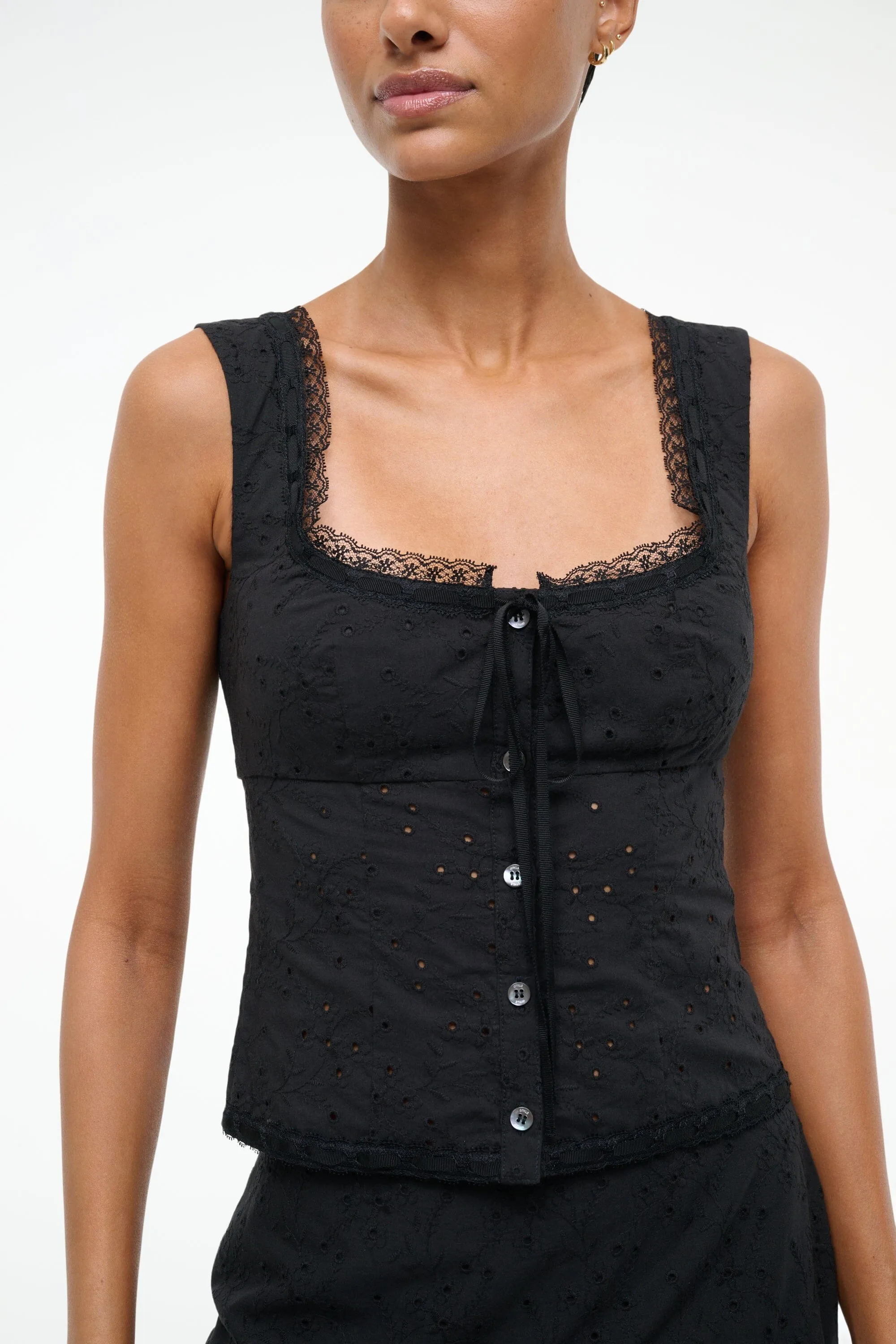 LOU TOP | BLACK EYELET sold by STAUD product image thumbnail 5
