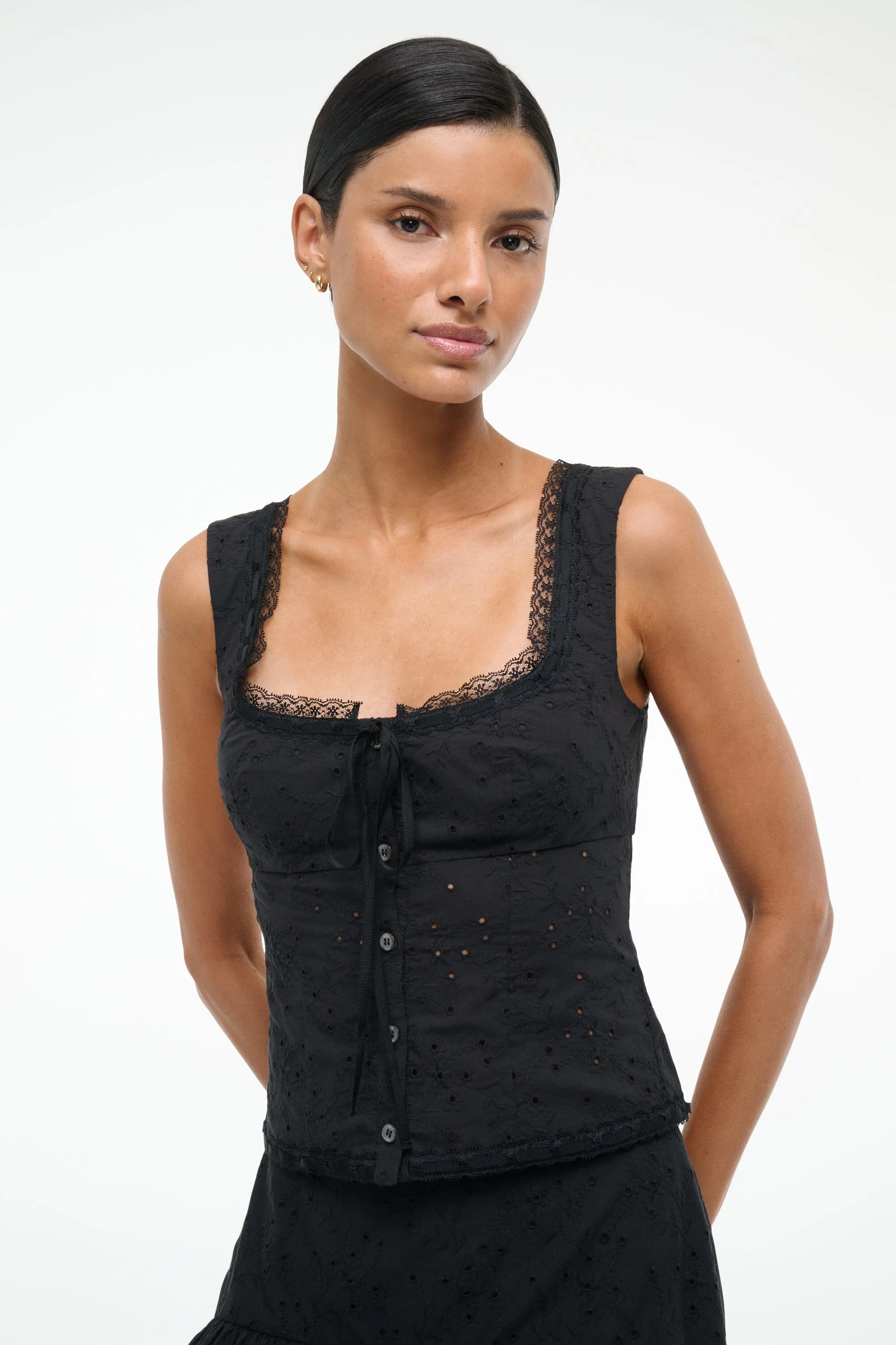LOU TOP | BLACK EYELET sold by STAUD product image thumbnail 2