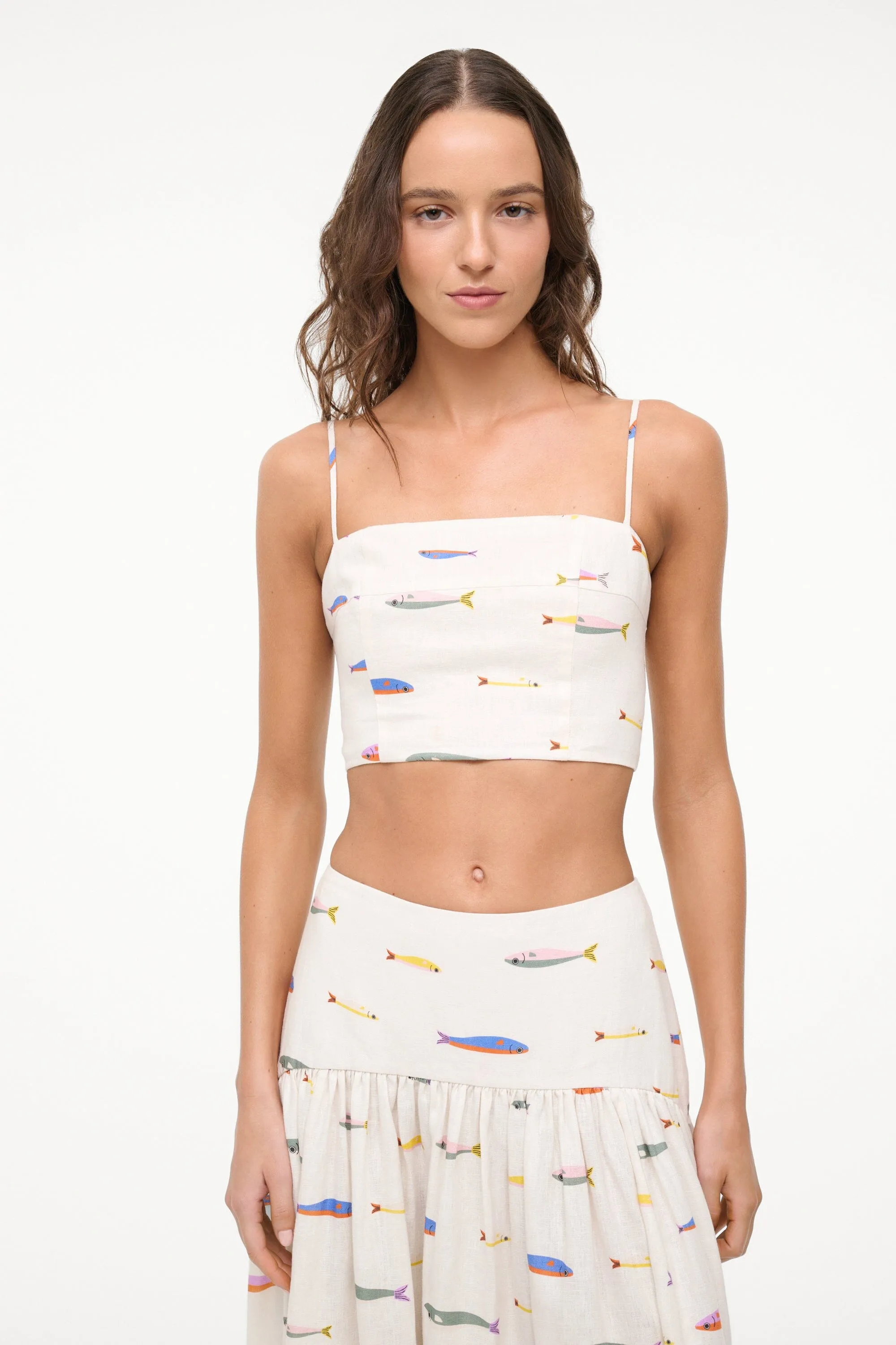 FEDERICO LINEN TOP | POP SARDINES IVORY sold by STAUD