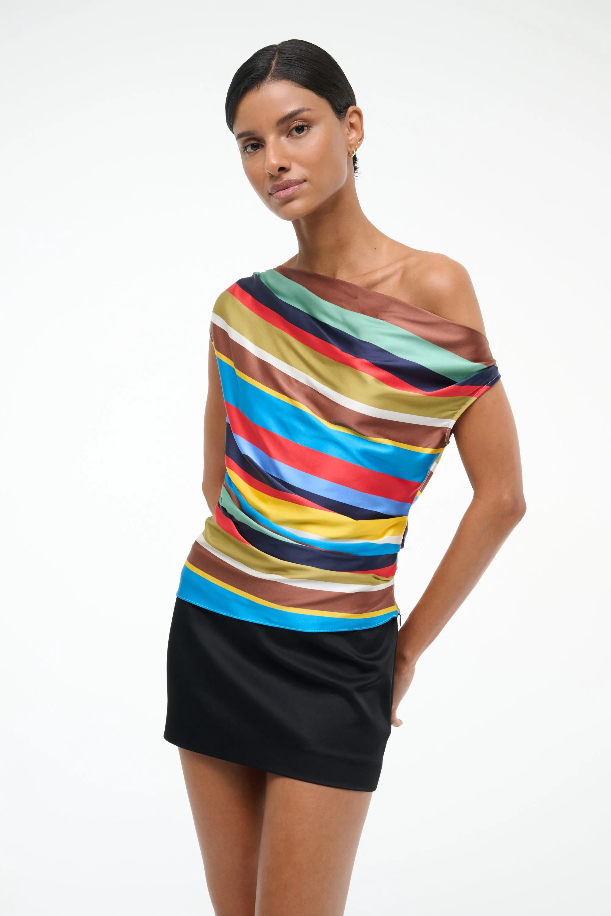 PHARE SILK TOP | MARKET STRIPE sold by STAUD