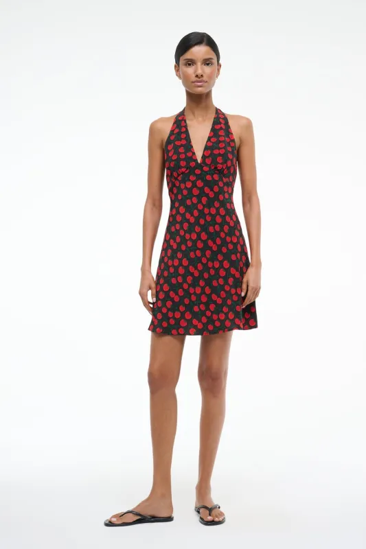 LUCCA MINI DRESS | ON THE VINE BLACK sold by STAUD