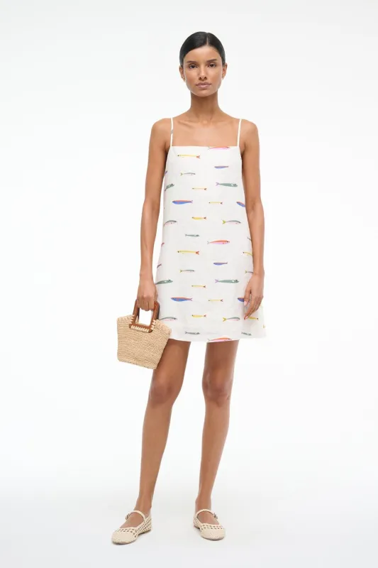 LAURA LINEN MINI DRESS | POP SARDINES IVORY made by STAUD