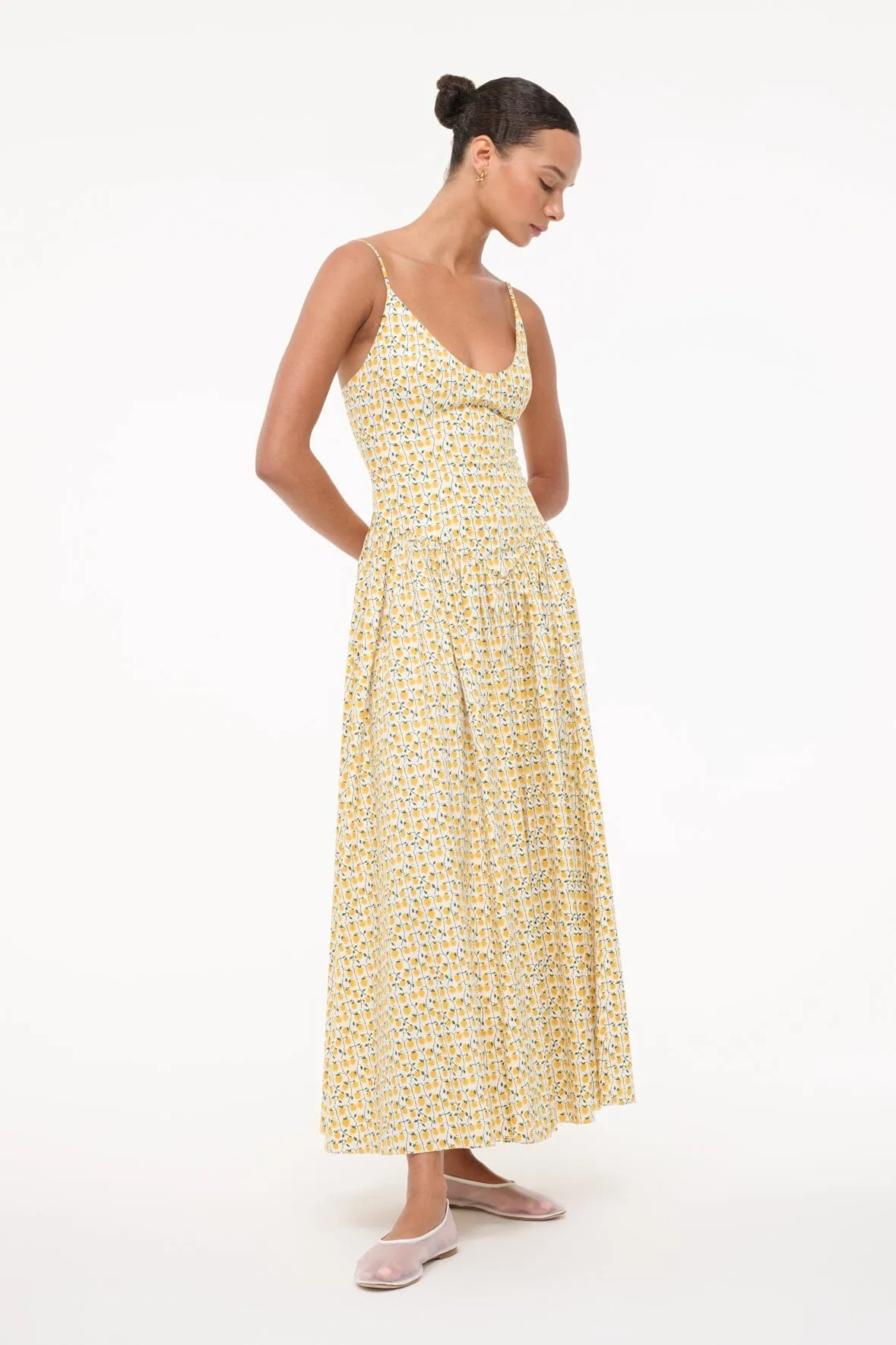 DENA DRESS | ON THE VINE GOLDEN sold by STAUD