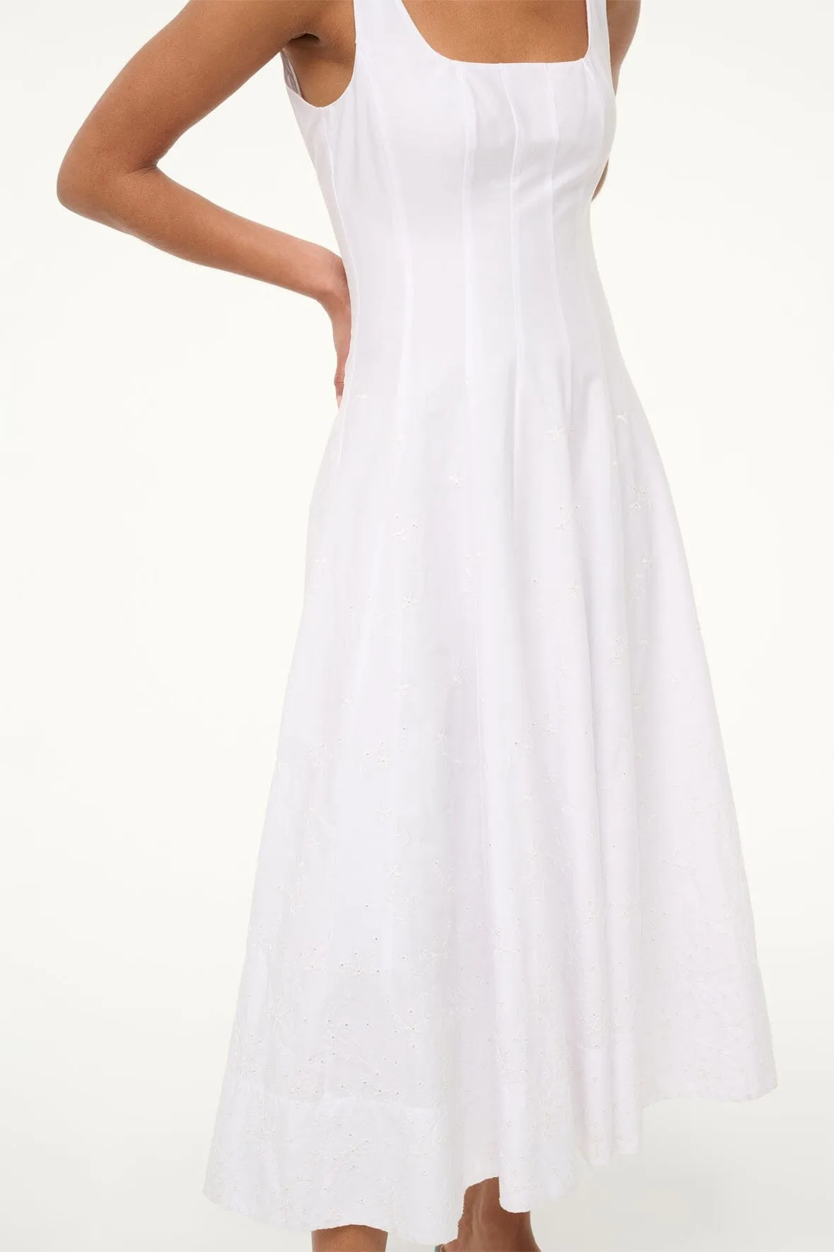 WELLS DRESS | WHITE EMBROIDERY sold by STAUD product image thumbnail 2