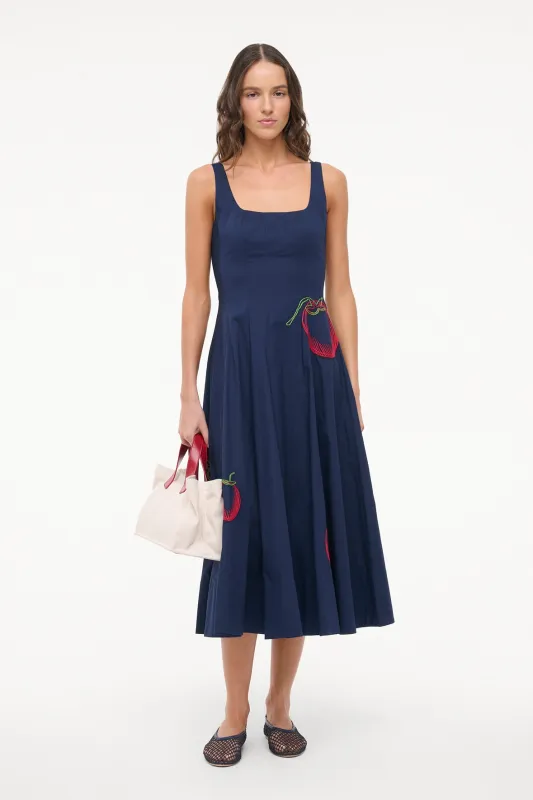 WELLS DRESS | NAVY ROMA sold by STAUD