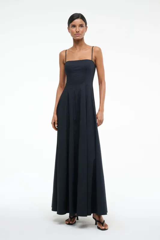 WYLIE MAXI DRESS | BLACK sold by STAUD