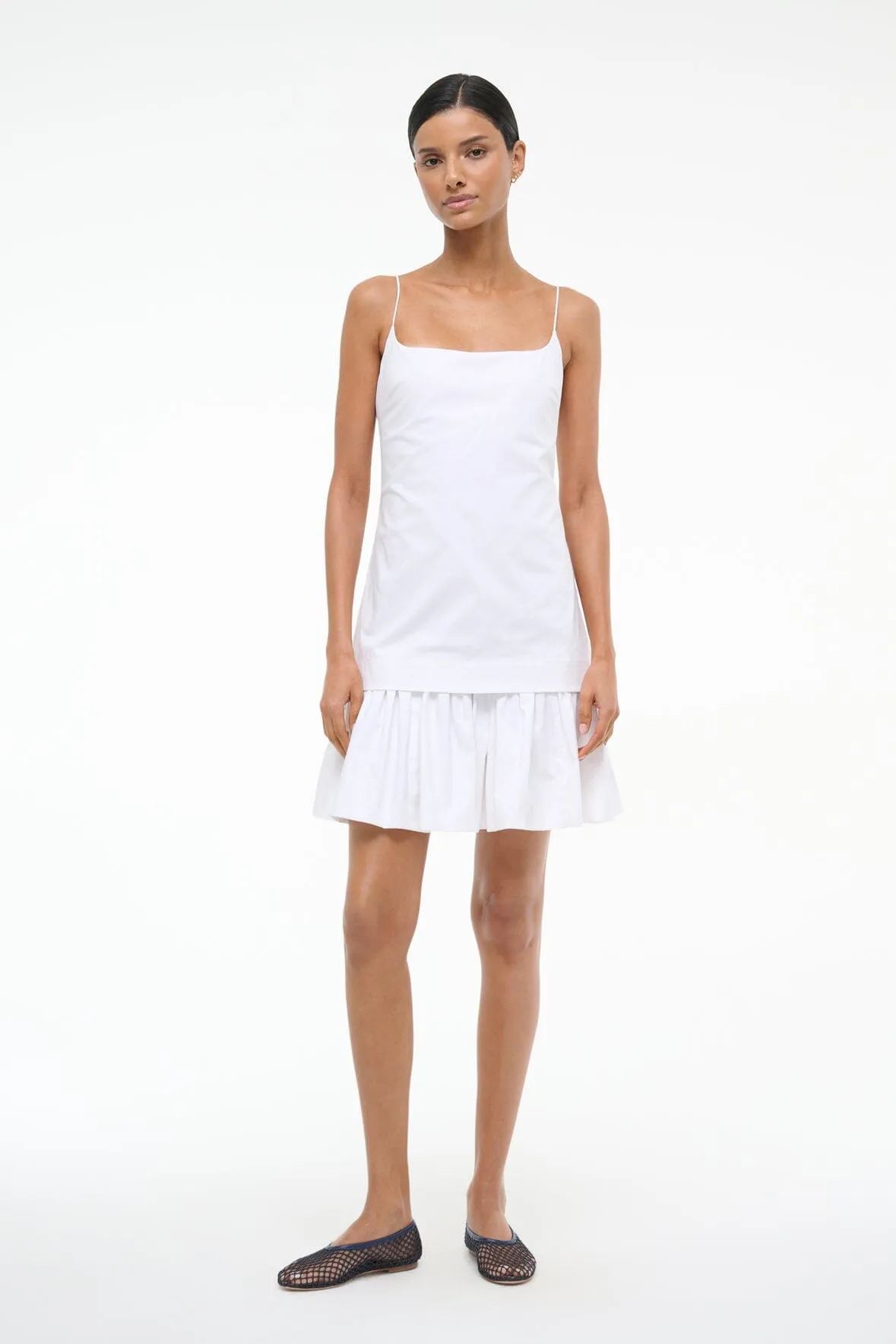 ARI MINI DRESS | WHITE sold by STAUD
