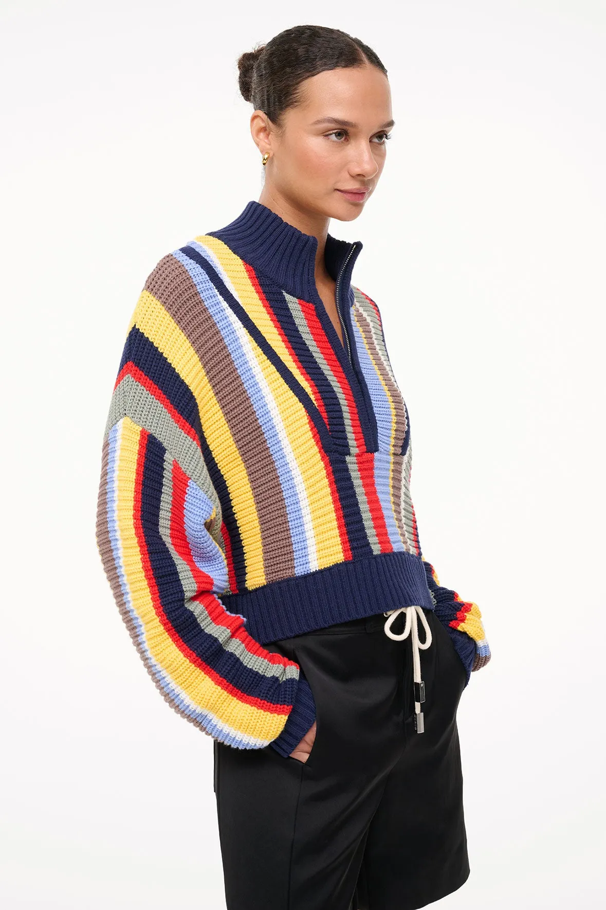 CROPPED HAMPTON SWEATER | MARKET STRIPE sold by STAUD product image thumbnail 2