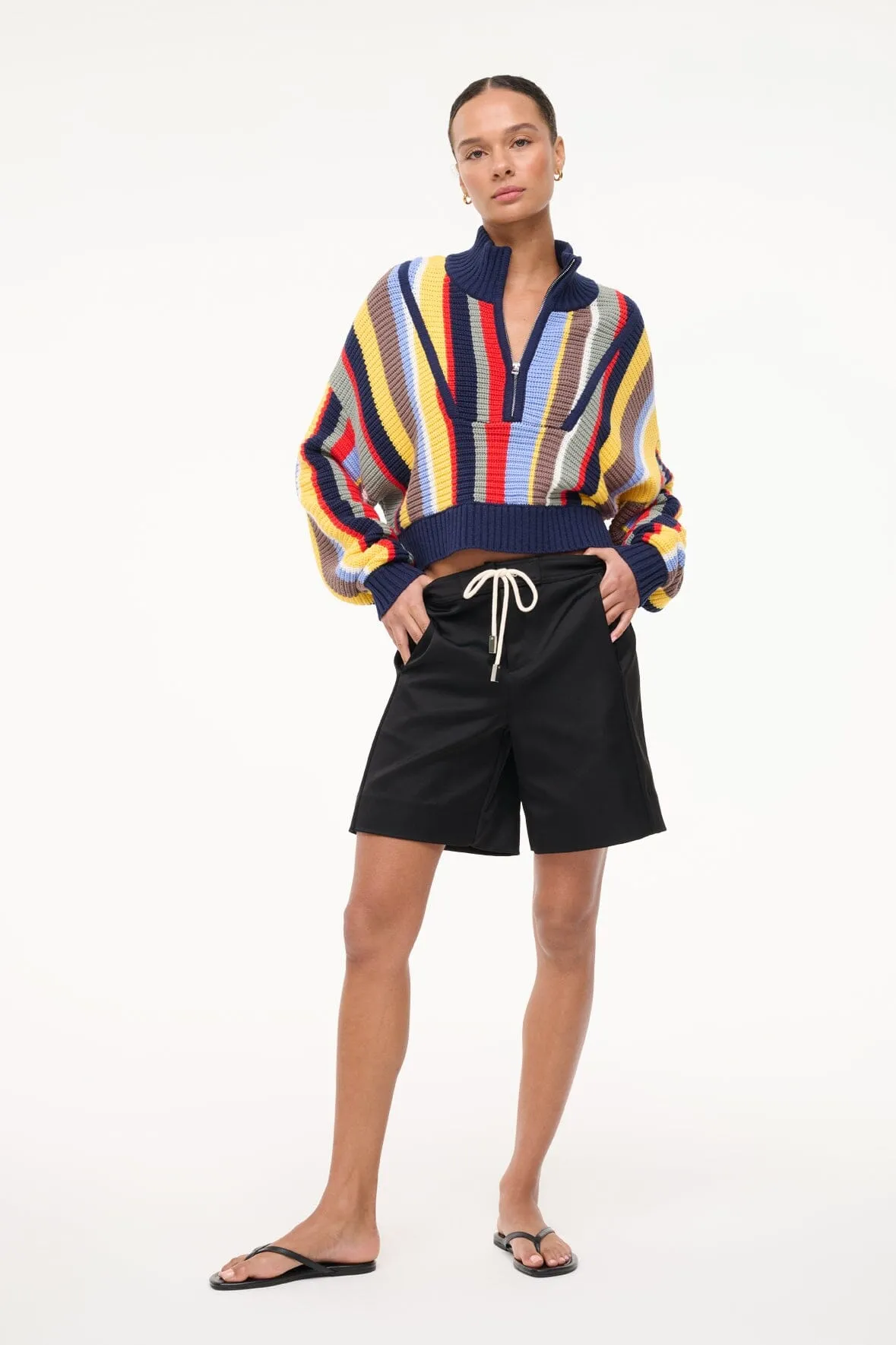 CROPPED HAMPTON SWEATER | MARKET STRIPE sold by STAUD product image thumbnail 3