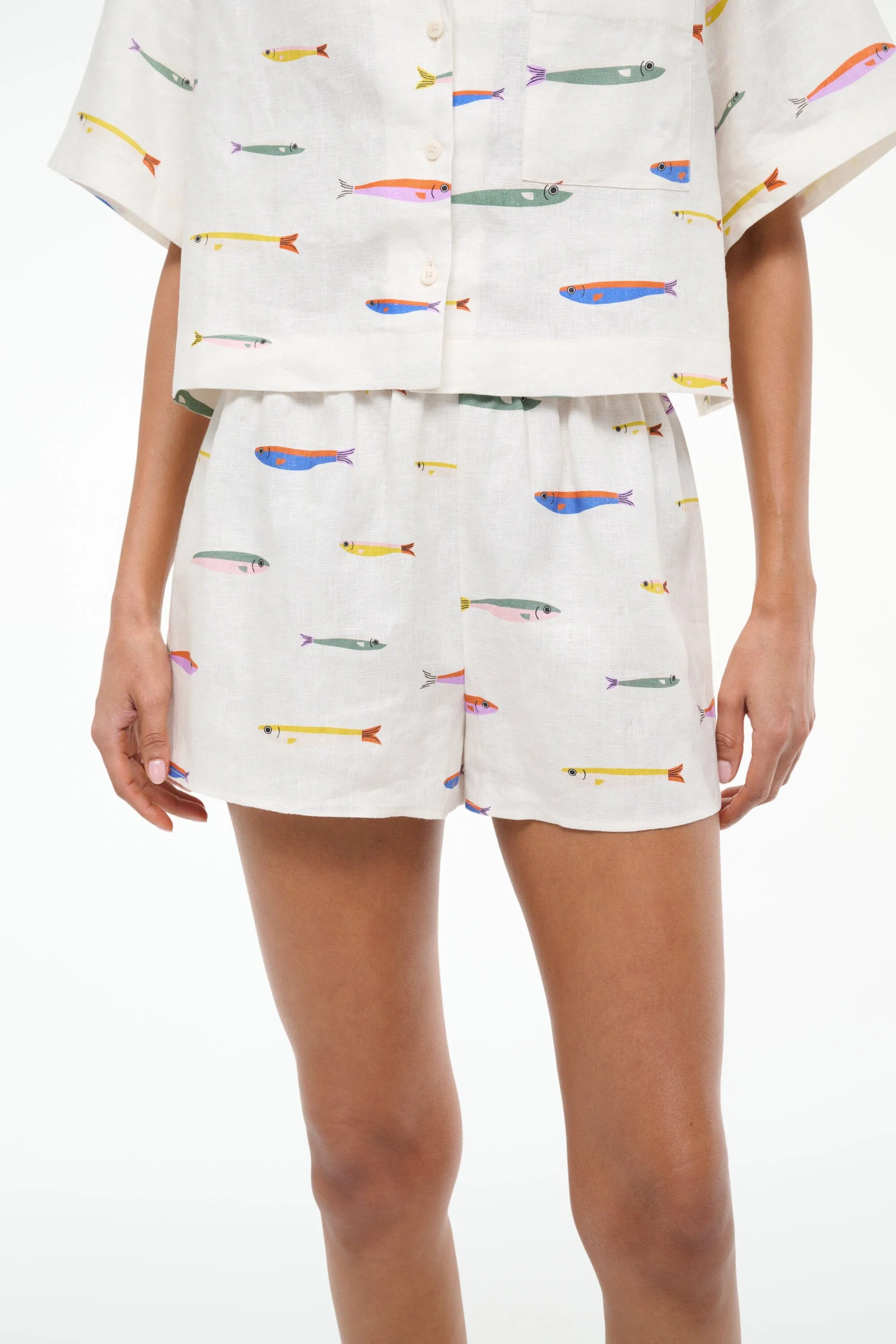 PADDLE LINEN SHORT | POP SARDINES IVORY sold by STAUD product image thumbnail 2