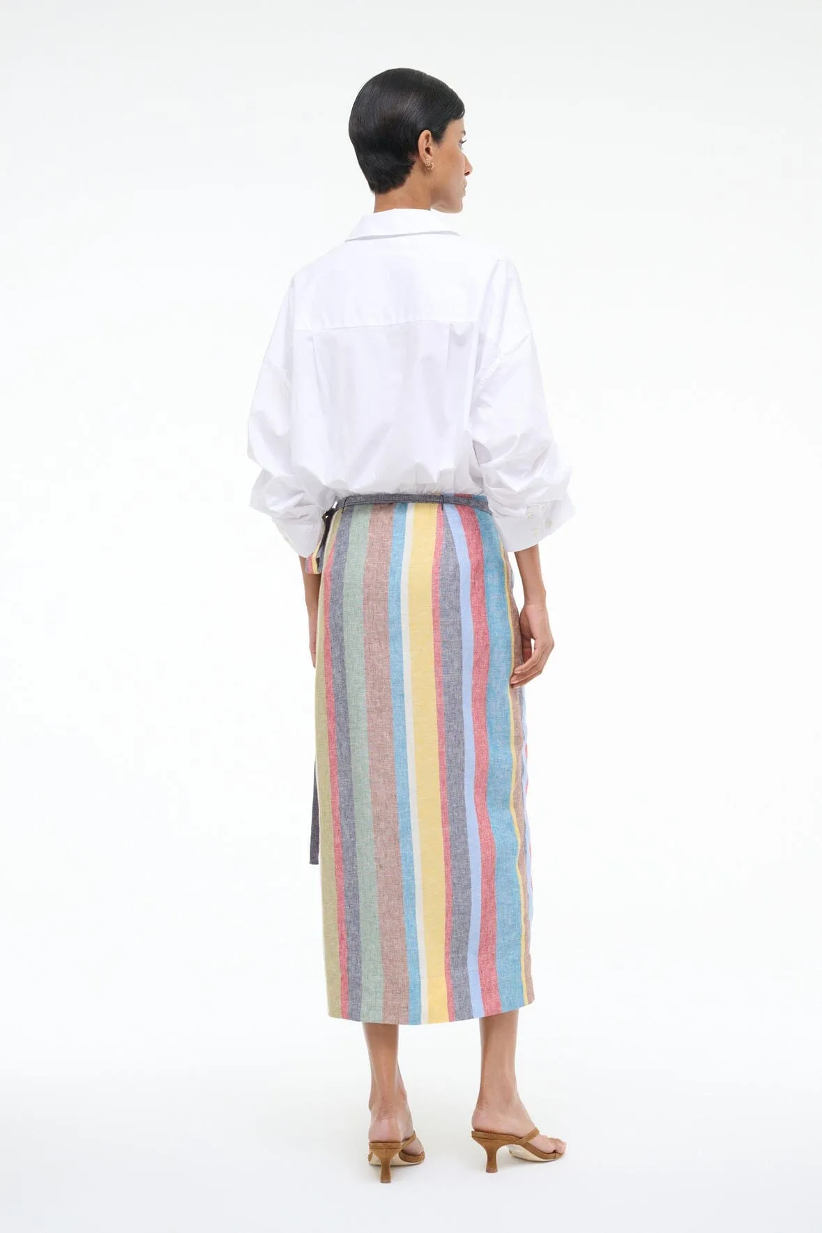 KAITLIN LINEN SKIRT | MARKET STRIPE sold by STAUD product image thumbnail 3