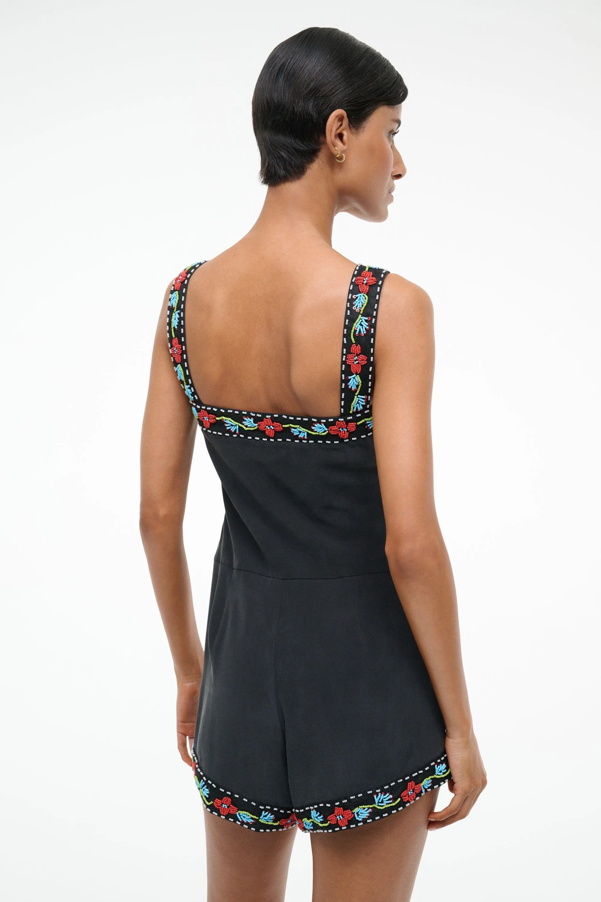 VERONICA SILK ROMPER | BLACK sold by STAUD product image thumbnail 3