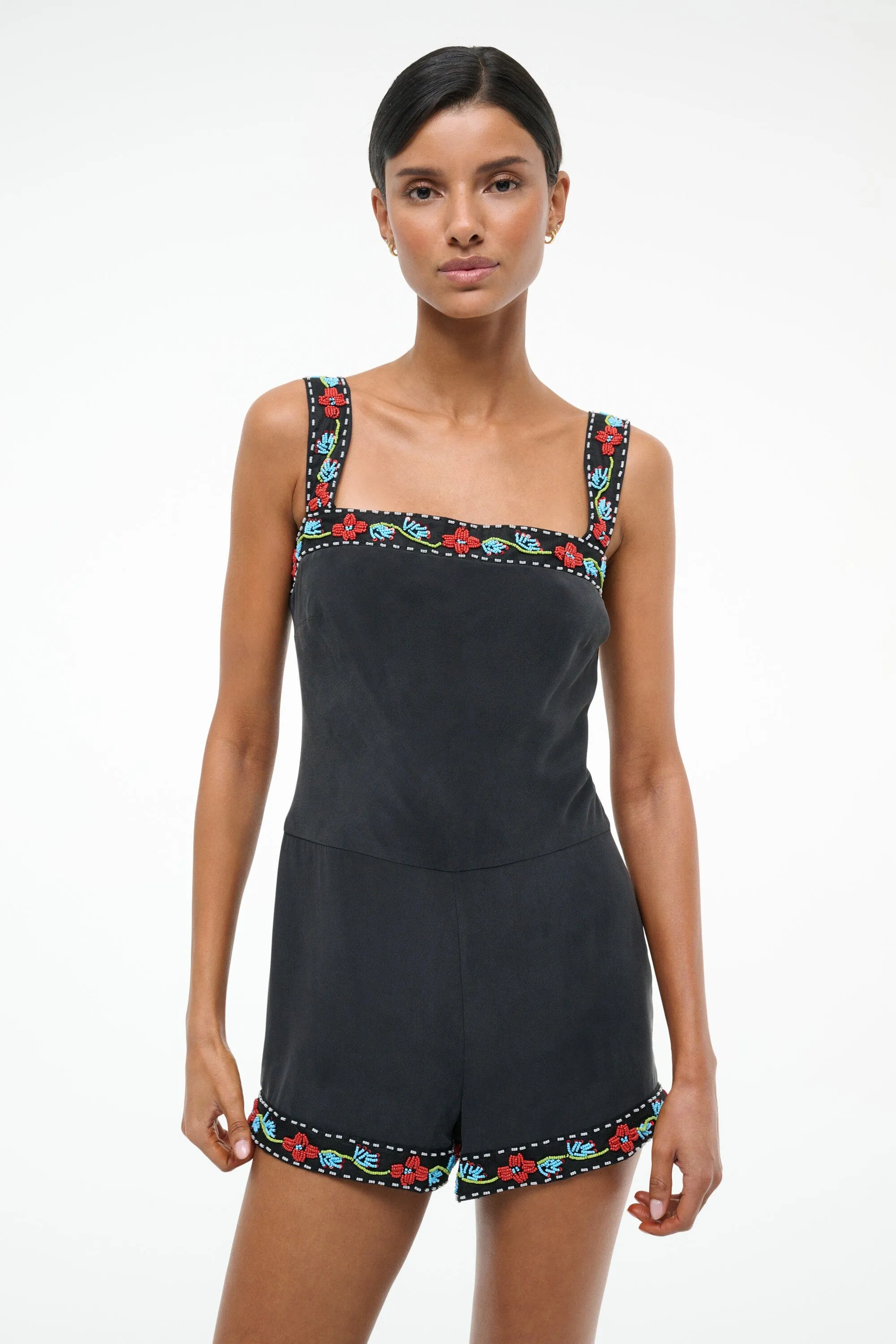 VERONICA SILK ROMPER | BLACK sold by STAUD product image thumbnail 2