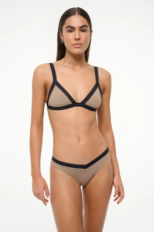 VENTURA BIKINI TOP | TAUPE BLACK sold by STAUD