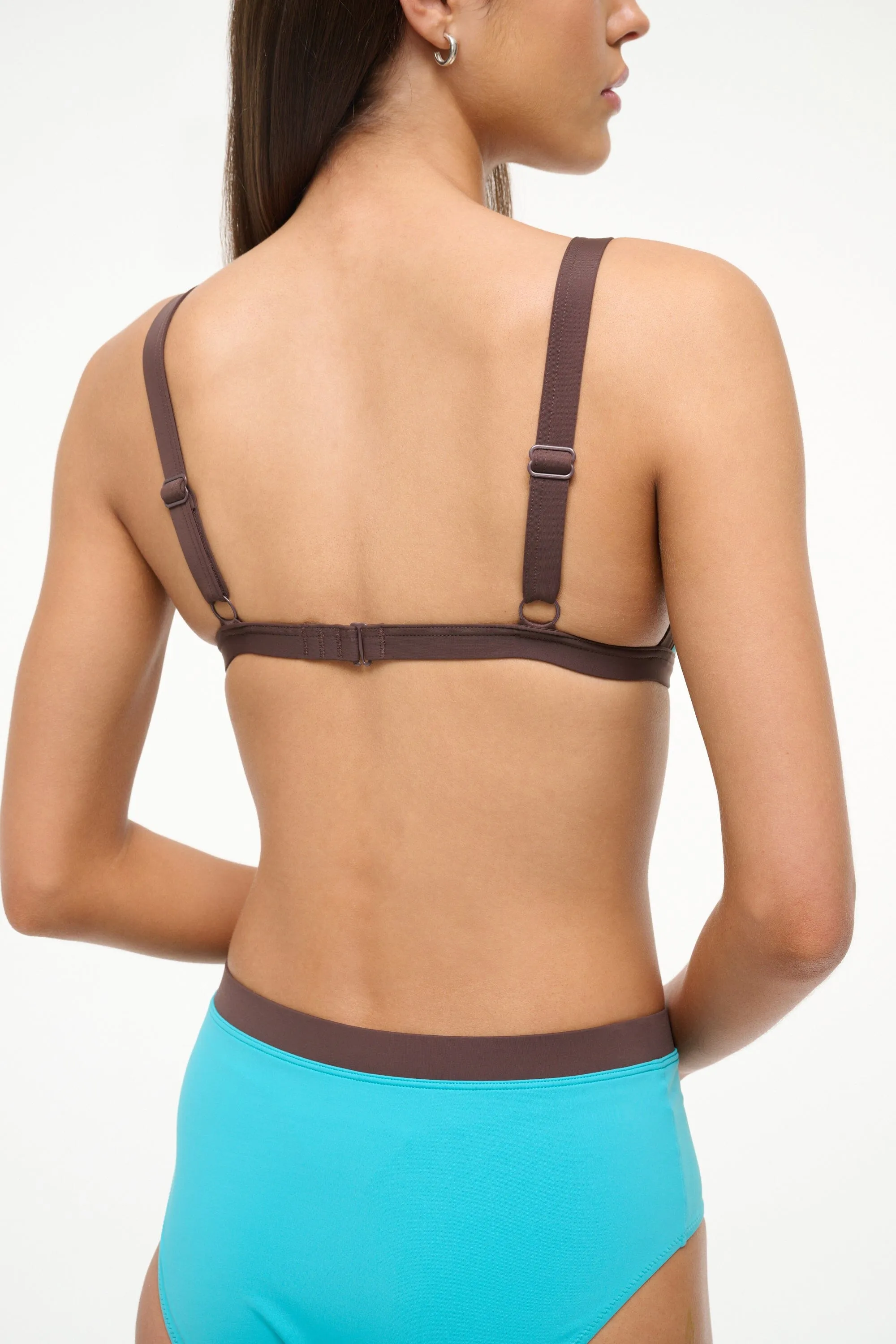 VENTURA BIKINI TOP | TEAL DARK CHOCOLATE sold by STAUD product image thumbnail 4