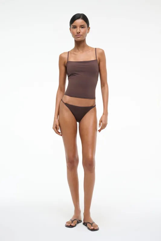 CLEO TANKINI TOP | DARK CHOCOLATE sold by STAUD