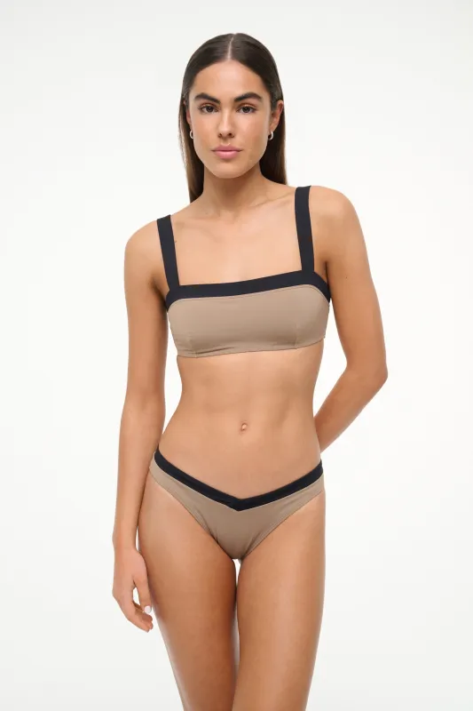 LIV BIKINI TOP | TAUPE BLACK sold by STAUD