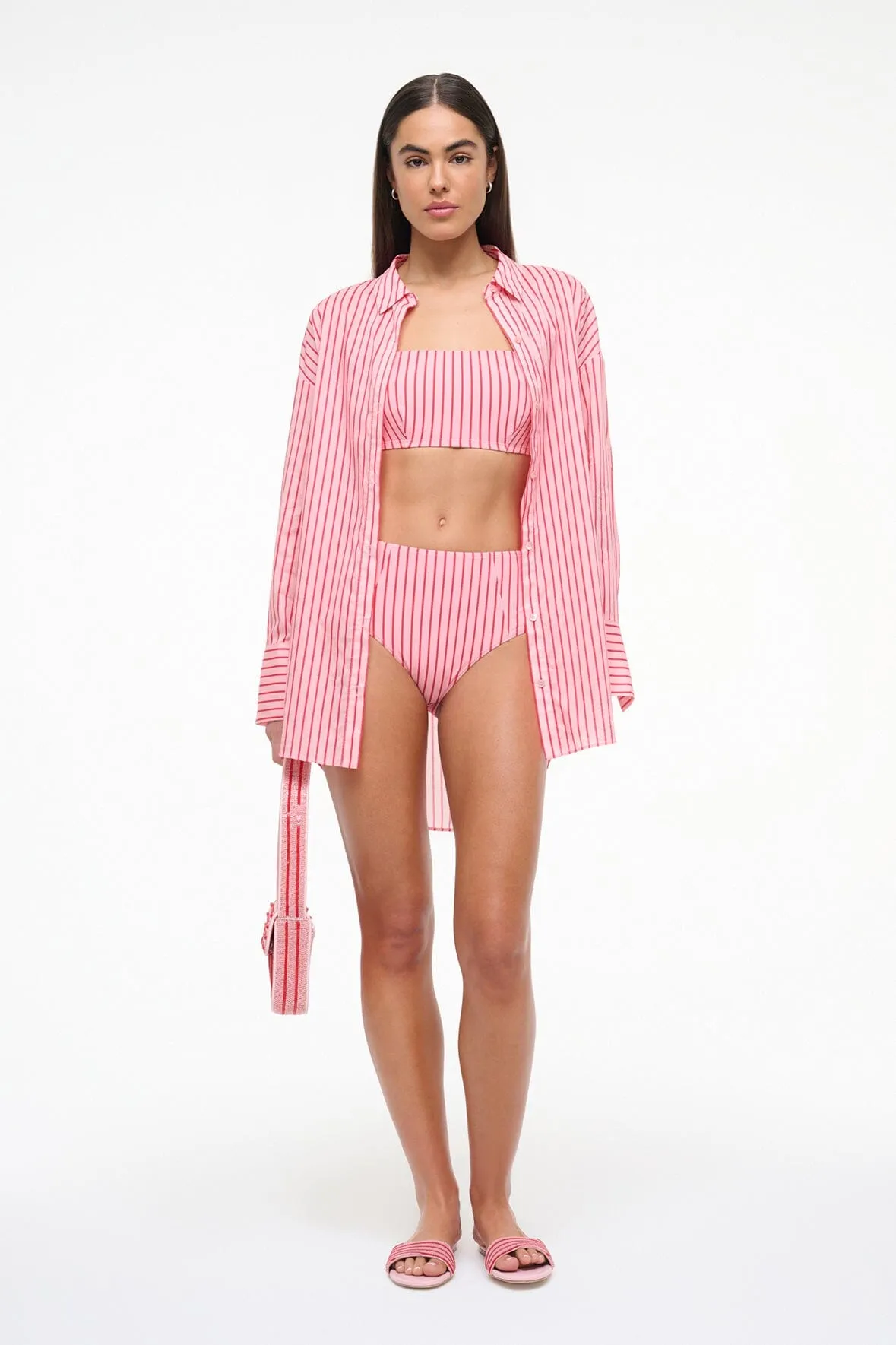 DEVON HIGH RISE BIKINI BOTTOM | MONTAUK STRIPE sold by STAUD product image thumbnail 5