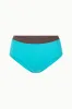 DEVON HIGH RISE BIKINI BOTTOM | TEAL DARK CHOCOLATE sold by STAUD