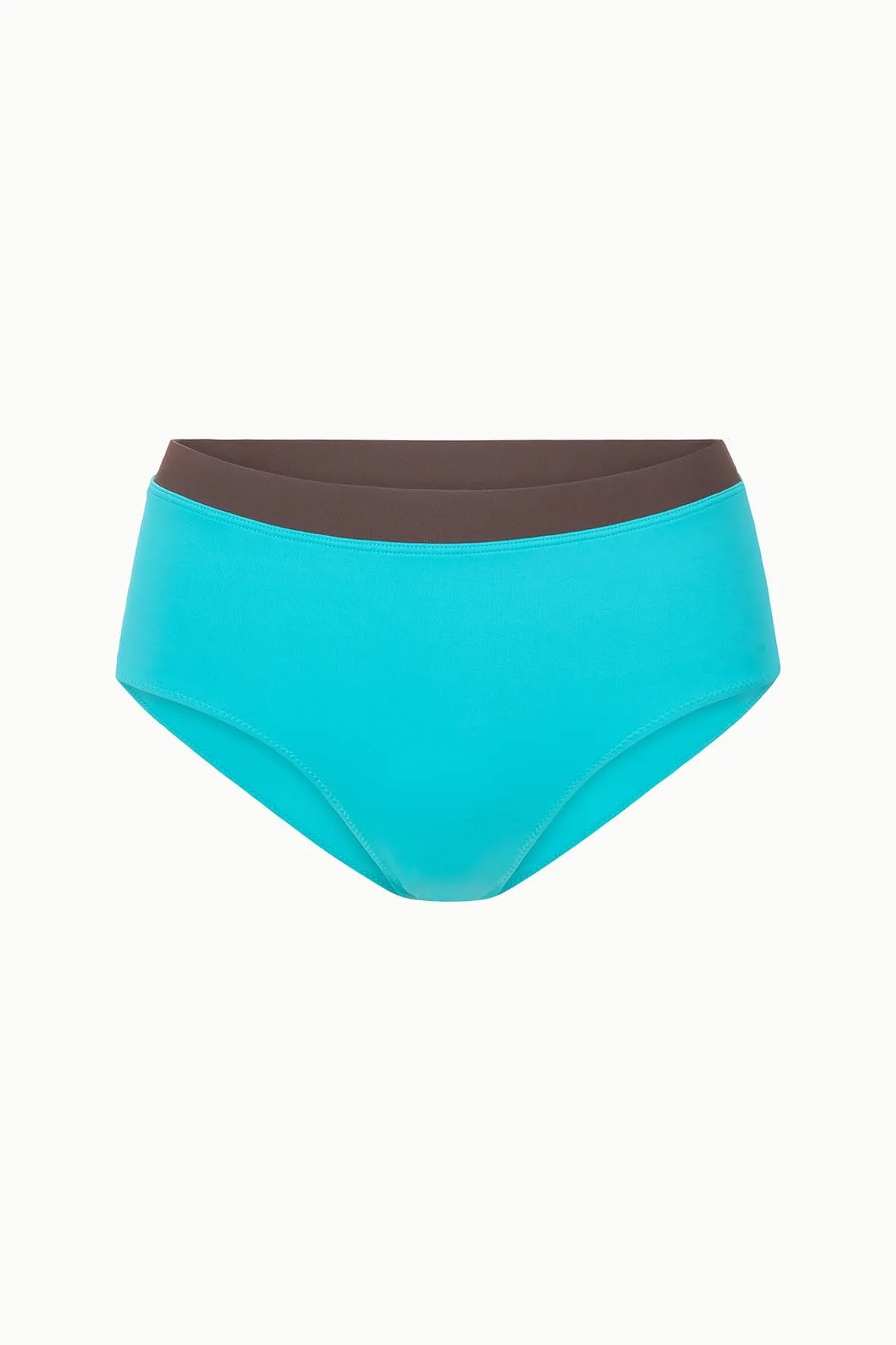 DEVON HIGH RISE BIKINI BOTTOM | TEAL DARK CHOCOLATE sold by STAUD product image thumbnail 5
