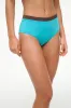 DEVON HIGH RISE BIKINI BOTTOM | TEAL DARK CHOCOLATE sold by STAUD